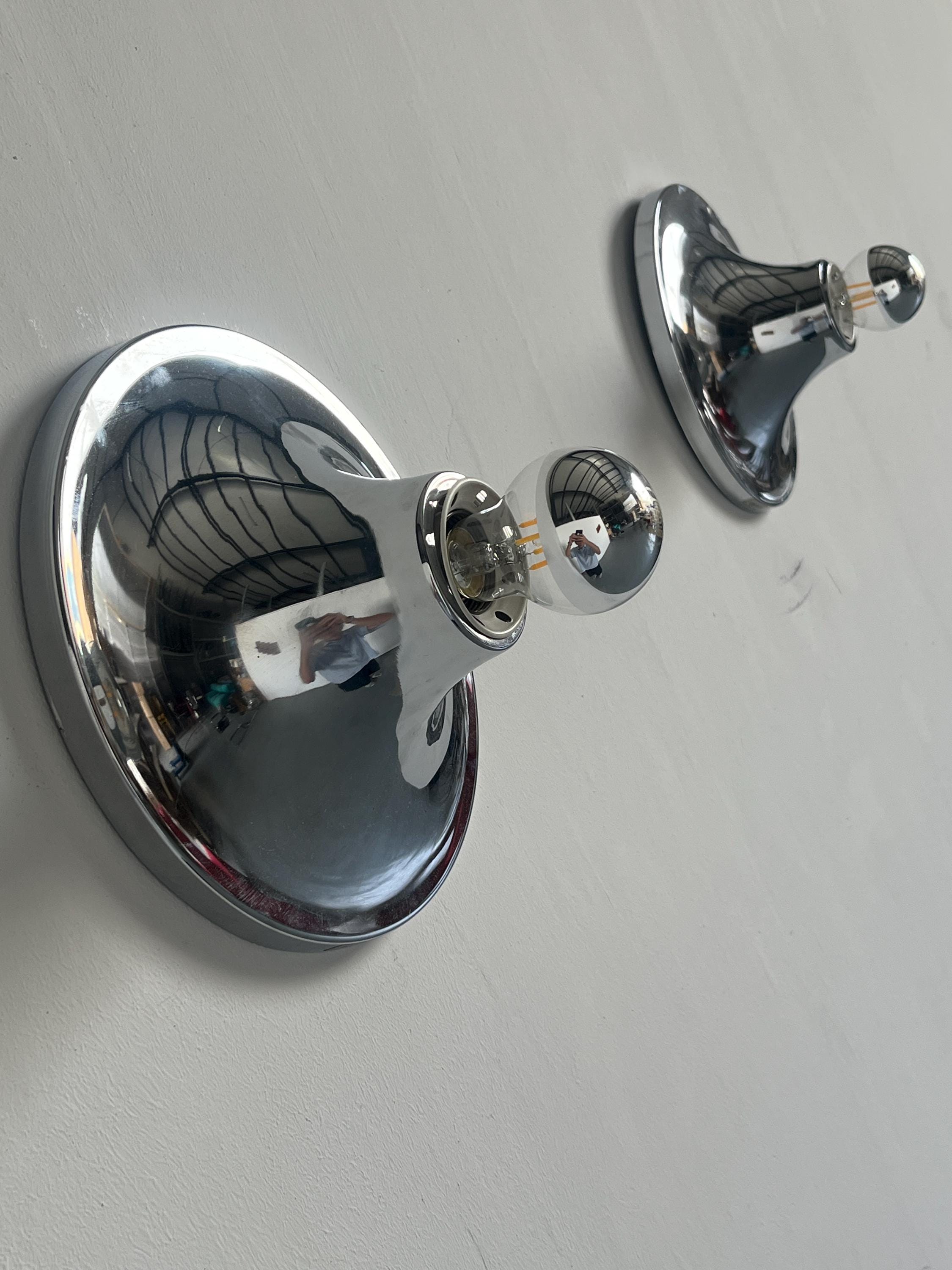 Elegant Space Age Mounted Wall Lamps