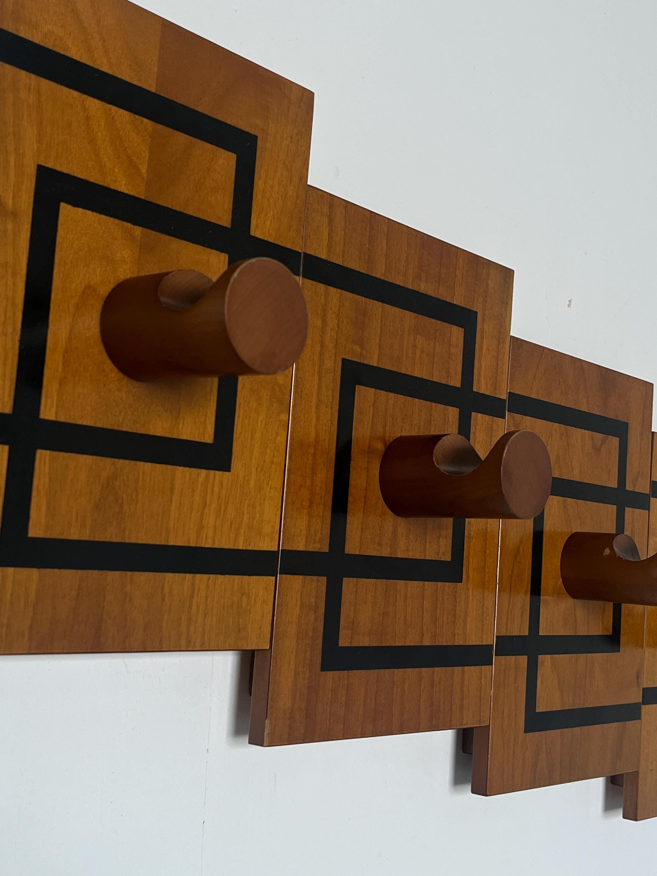 Wall-Mounted Coat Racks with Geometric Pattern