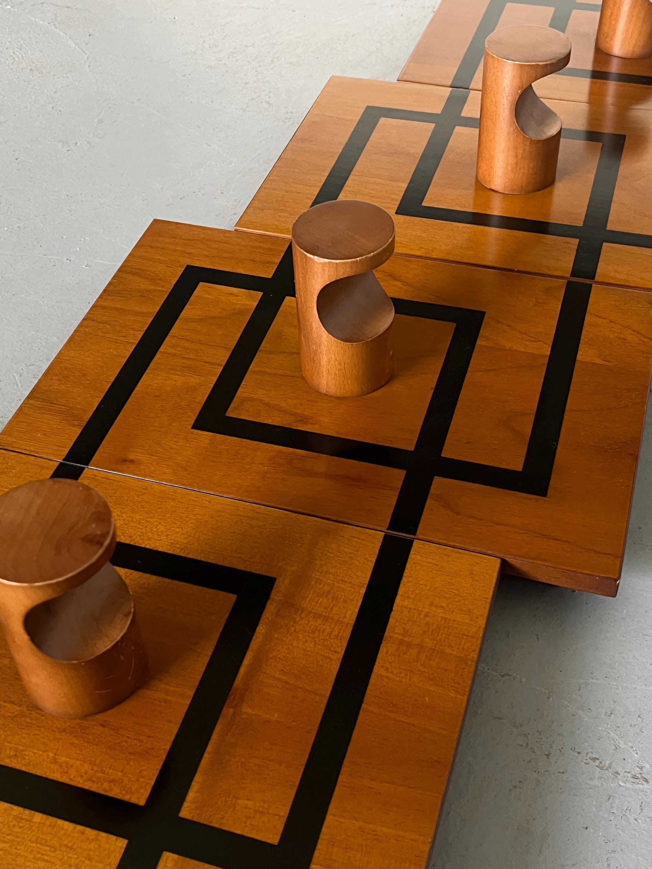 Wall-Mounted Coat Racks with Geometric Pattern