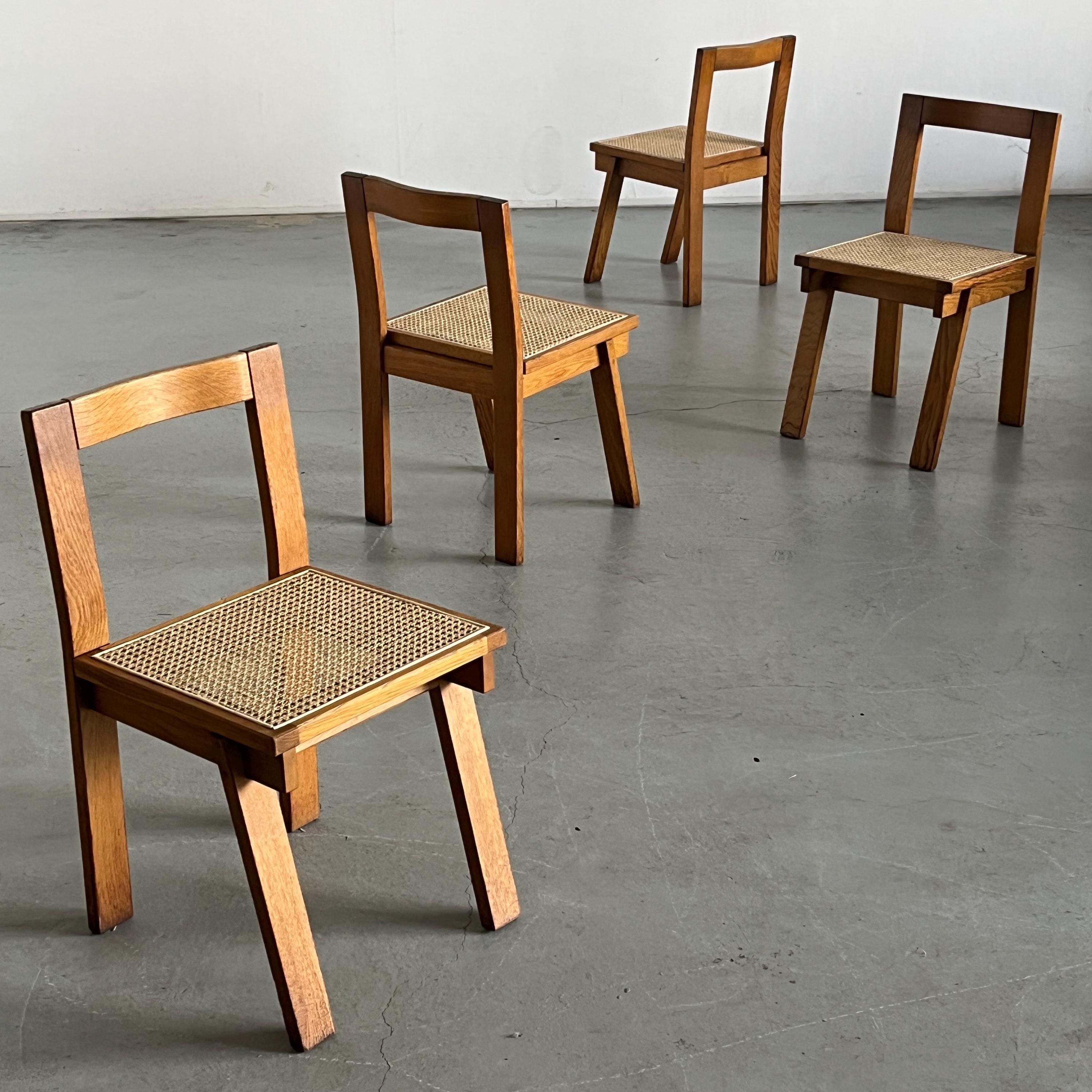 Oak and Cane Dining Chairs