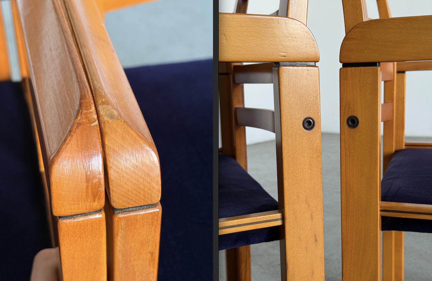 Elegant Architectural Armchairs attributed to Franco Poldaretti for Caccia alla Volpe