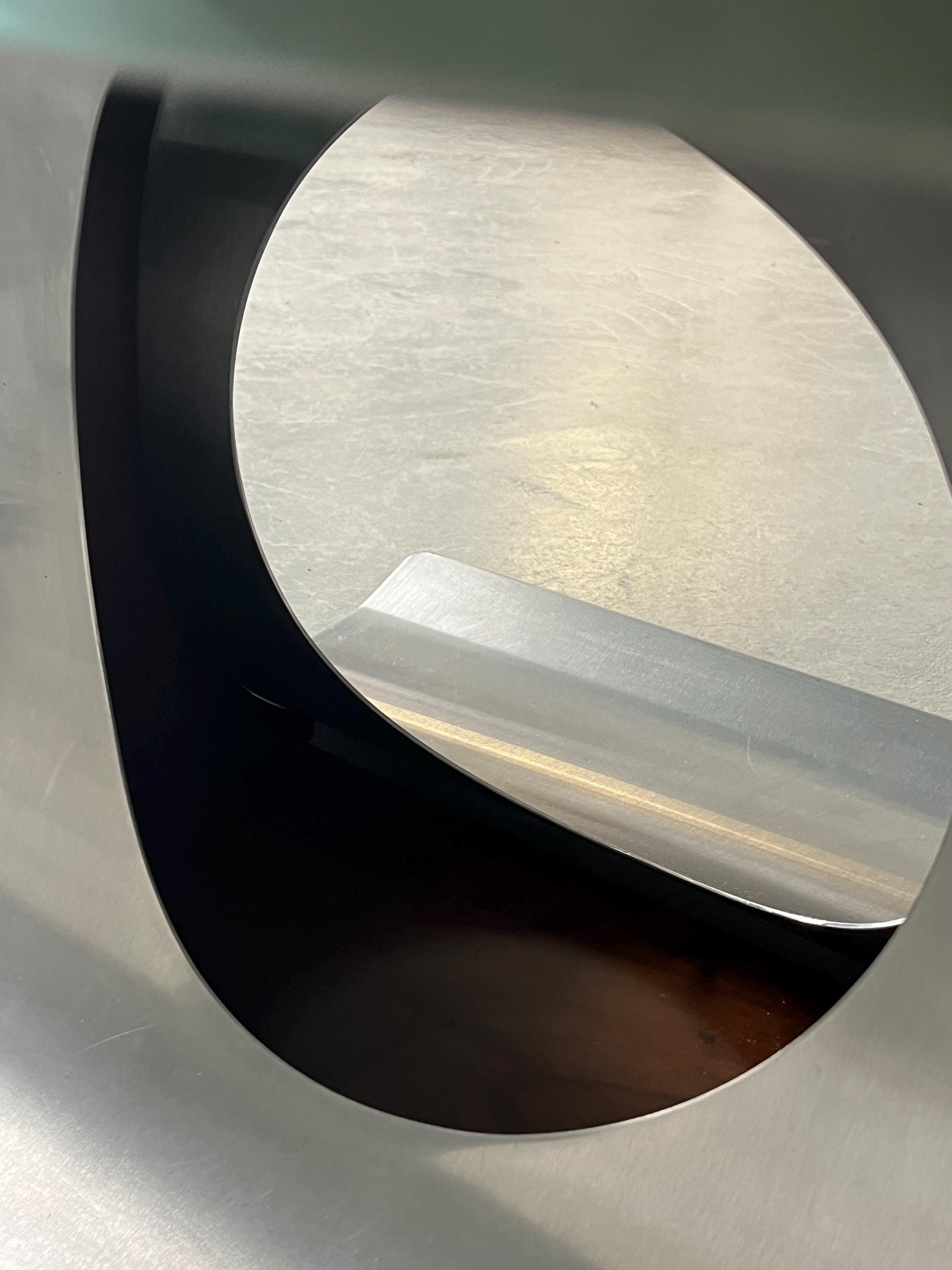Brutalist Stainless Steel Coffee Table Attributed to François Monnet
