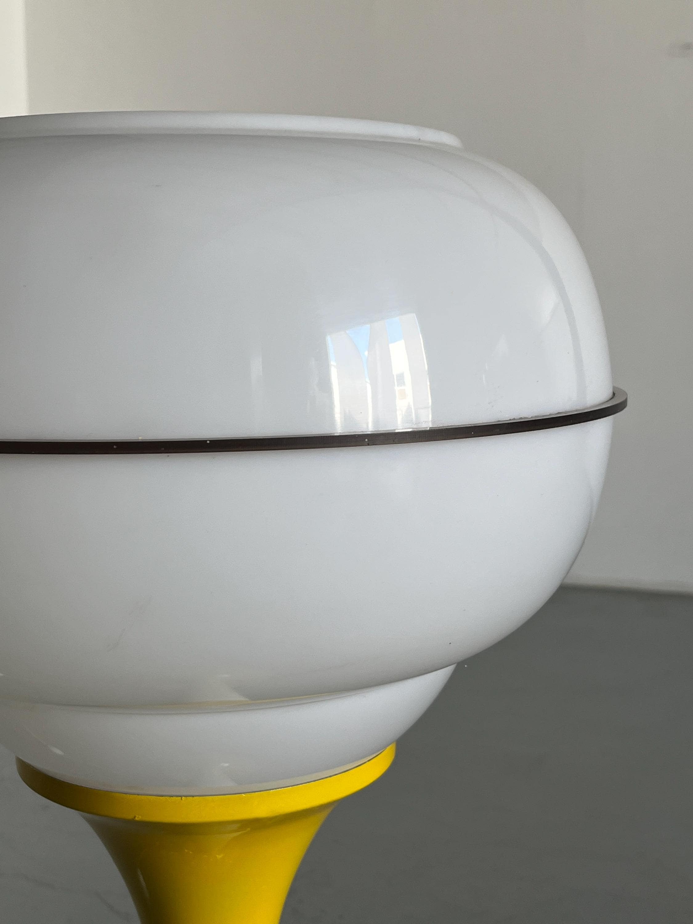 Space Age Floor Lamp in Vibrant Yellow & Off White
