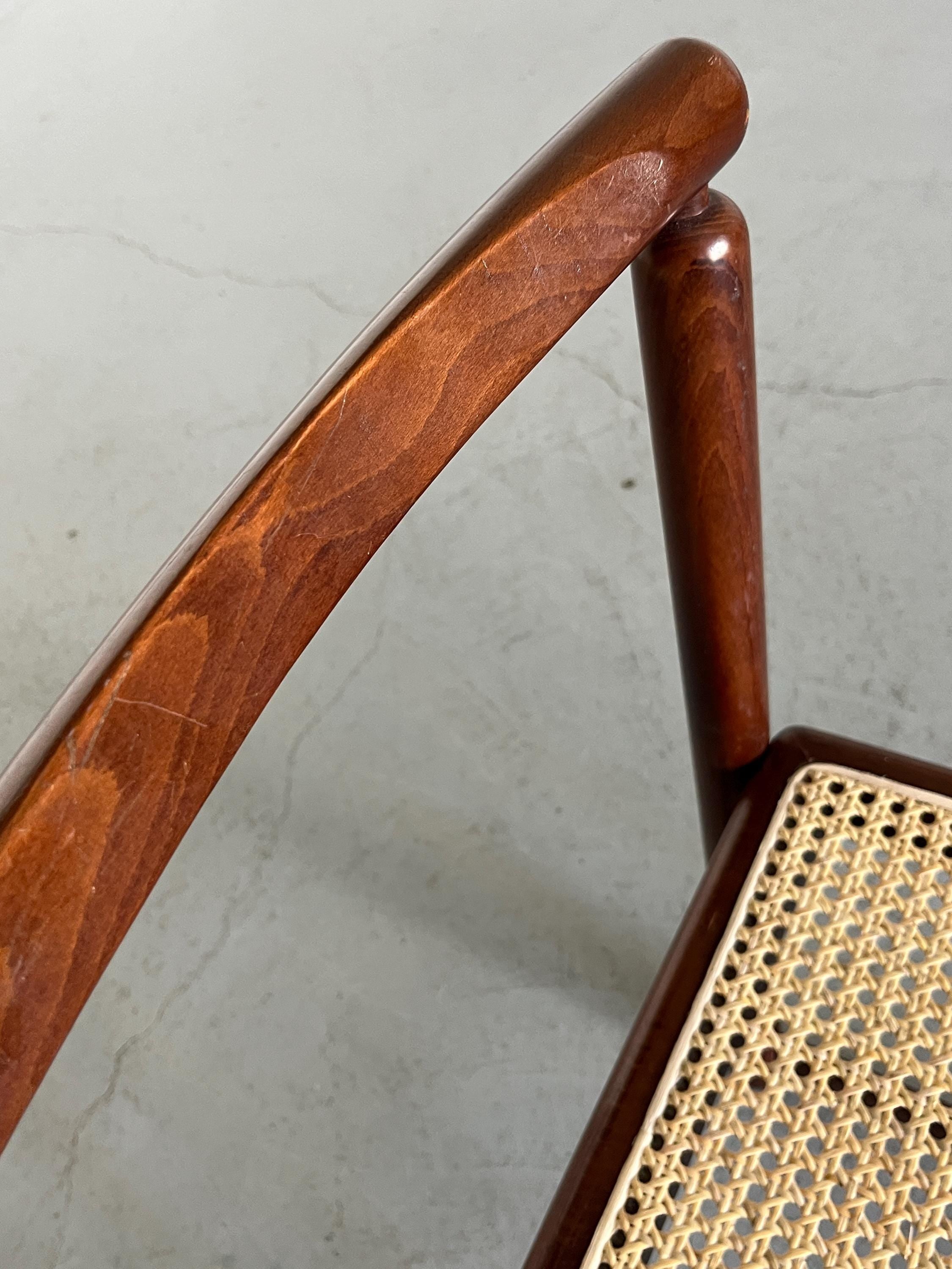 Italian Constructivist Caned Dining Chair