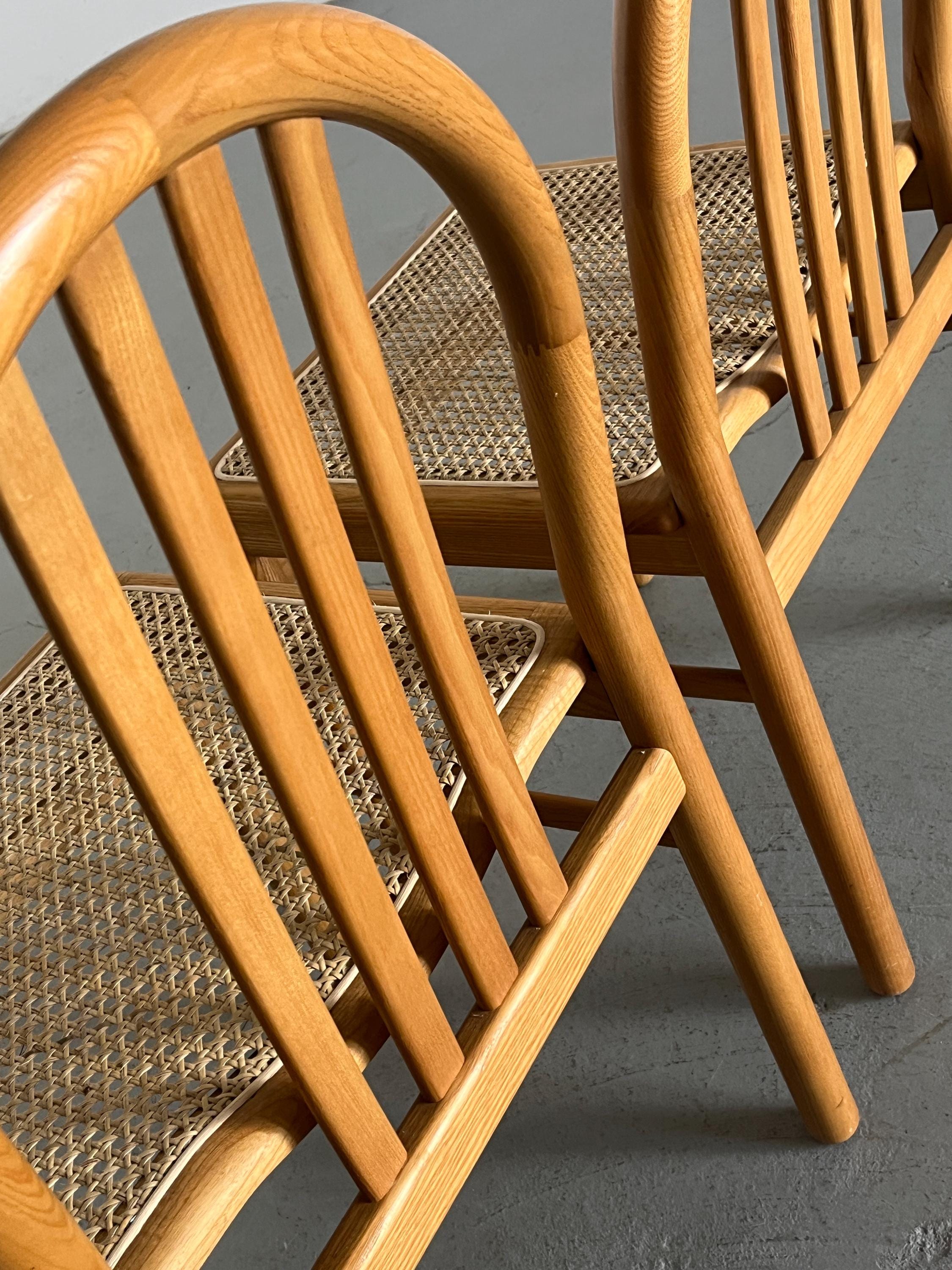 Dining Chairs in Lacquered Wood and Cane, Annig Sarian Style
