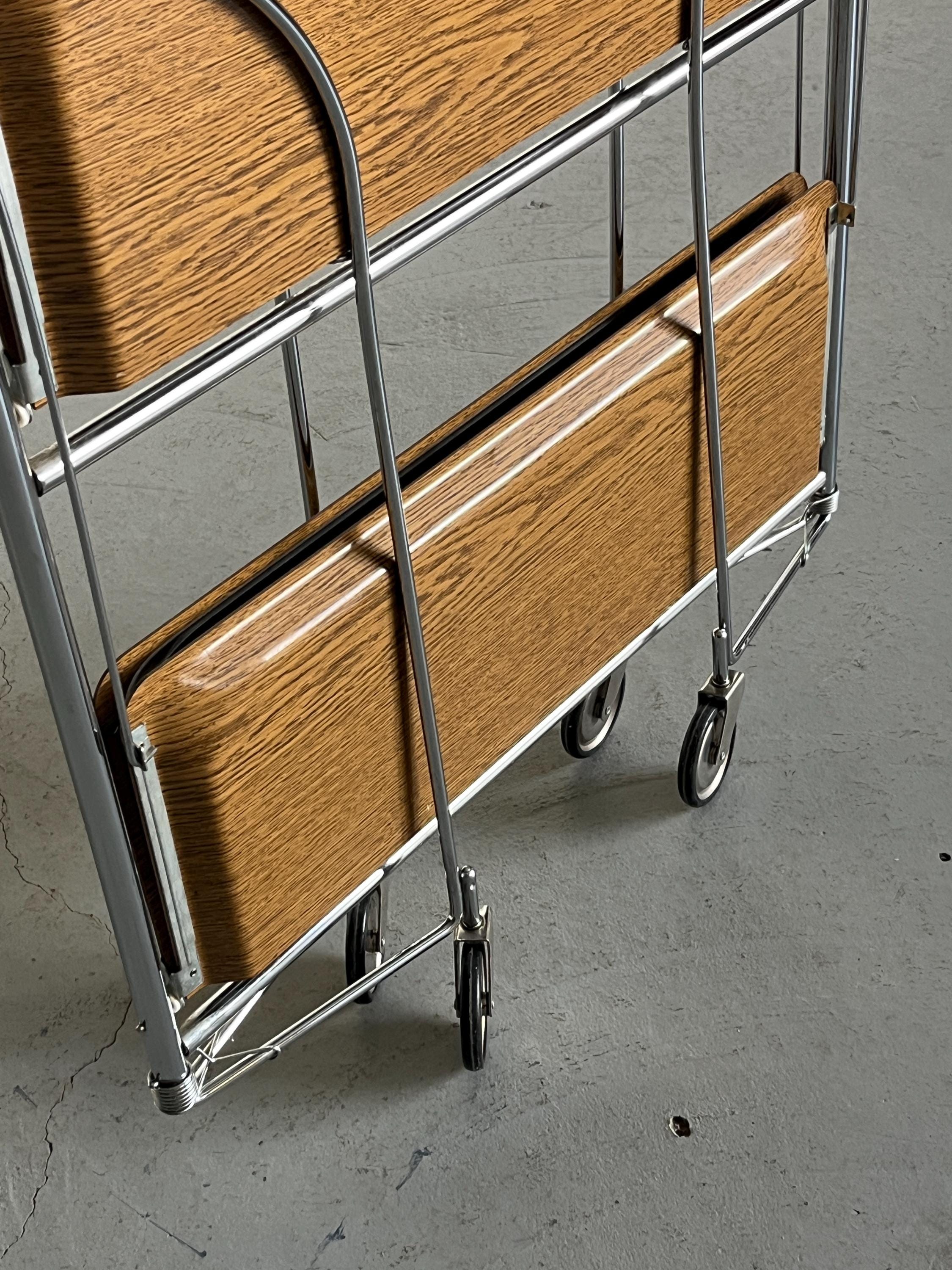 Foldable Serving Trolley in the Style of ‘Dinett’ by Bremshey & Co