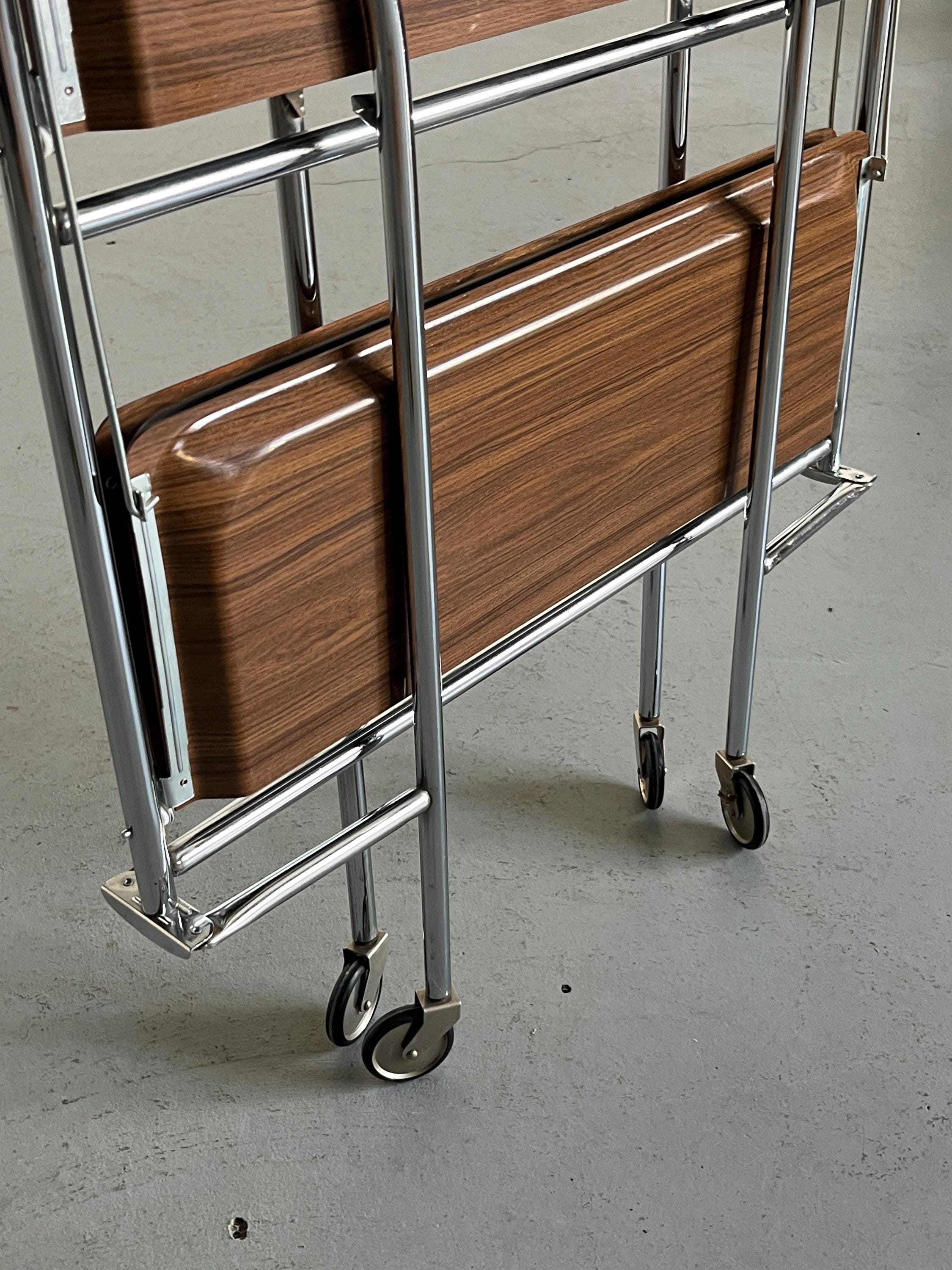 Foldable Serving Trolley in the Style of 'Dinett' by Bremshey & Co