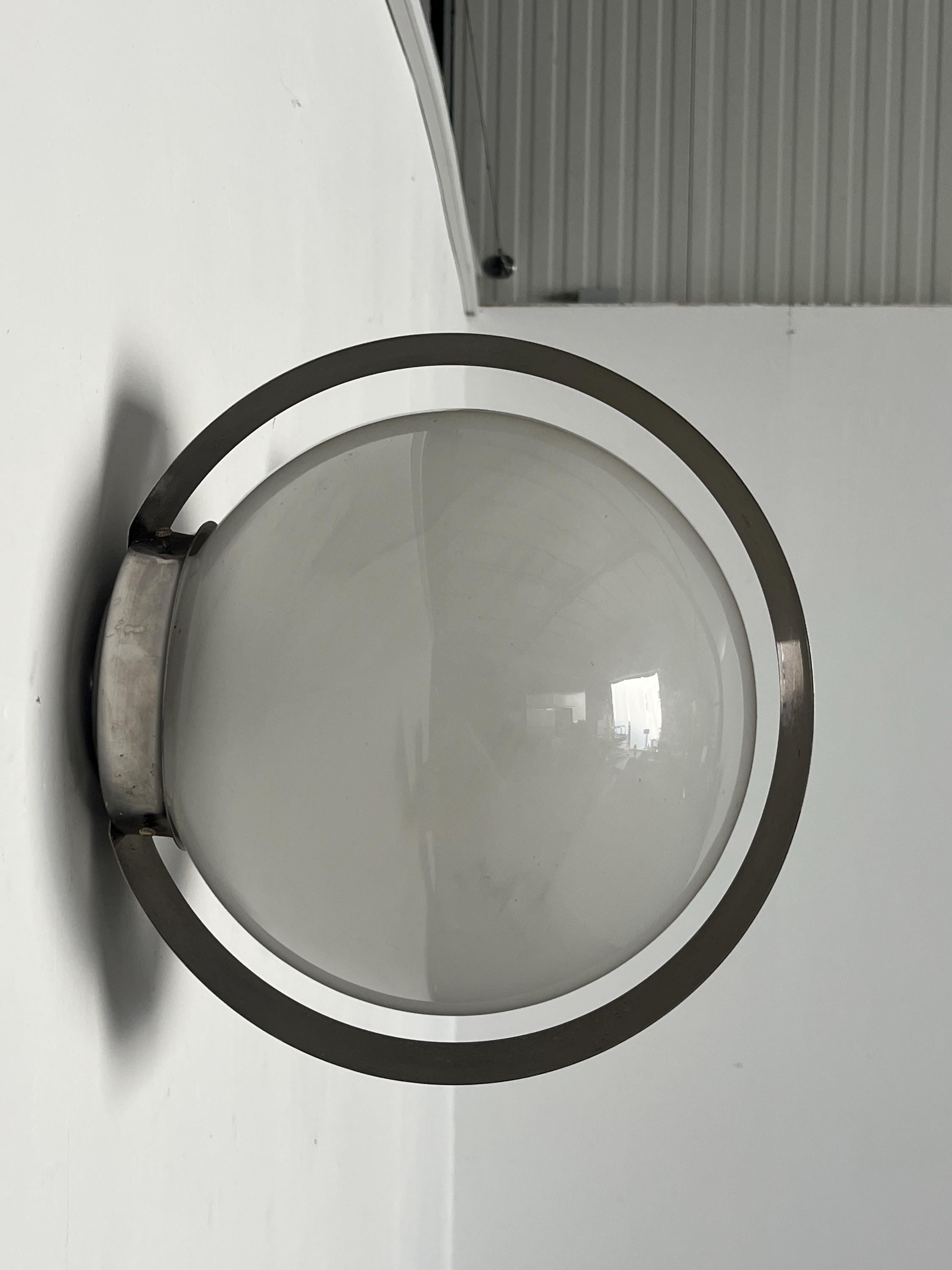 Wall Lamps in the Style of Sergio Mazza in White Glass and Chrome