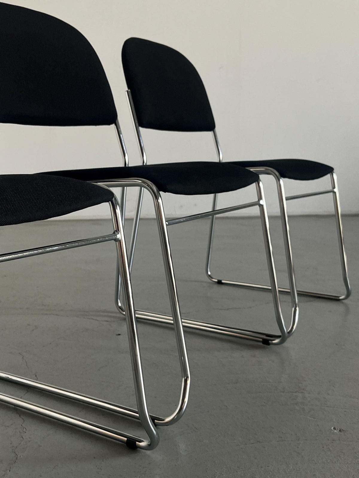 Minimalist Dining Chairs in Black Fabric