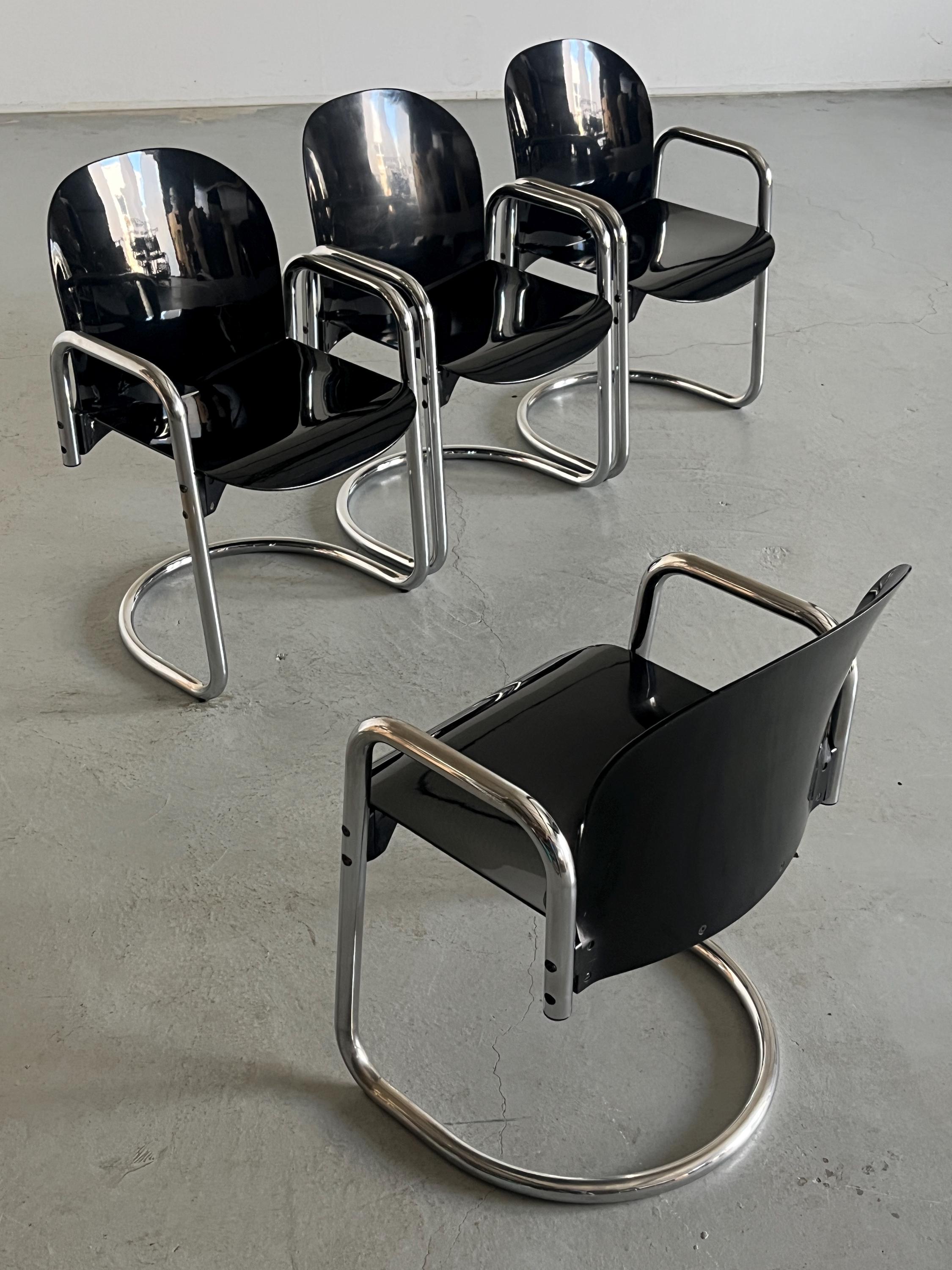 Dialogo Dessau Cantilever Dining Chairs by Afra & Tobia Scarpa for B\&B Italia