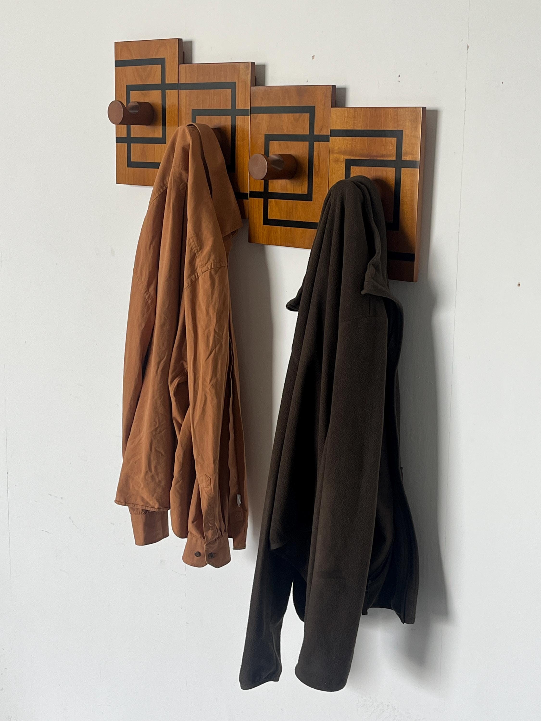 Wall-Mounted Coat Racks with Geometric Pattern