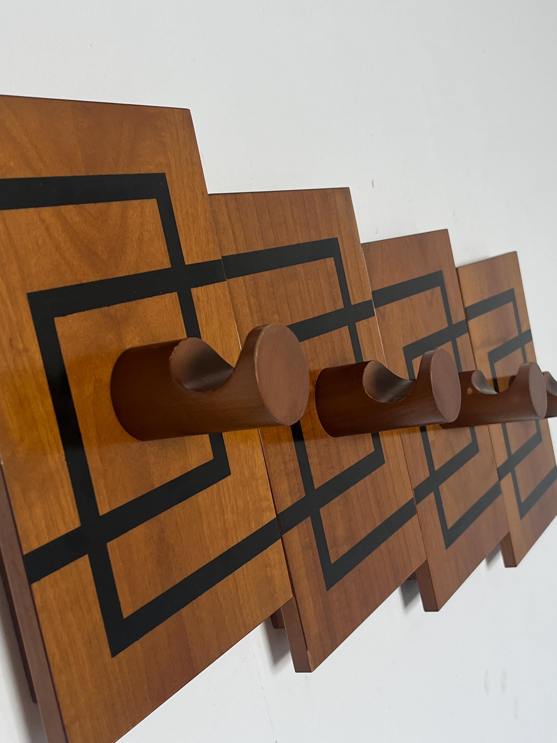 Wall-Mounted Coat Racks with Geometric Pattern