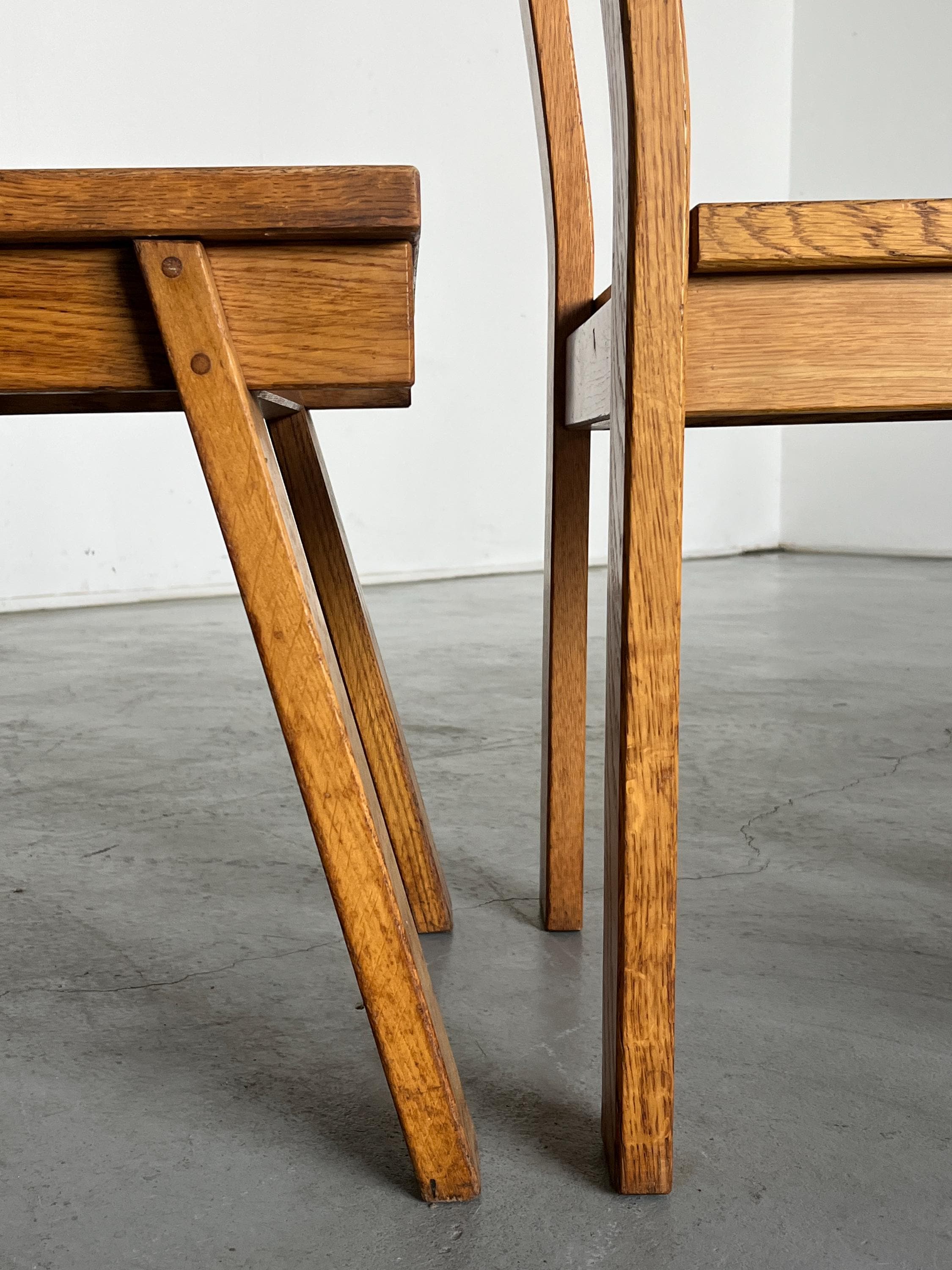 Oak and Cane Dining Chairs