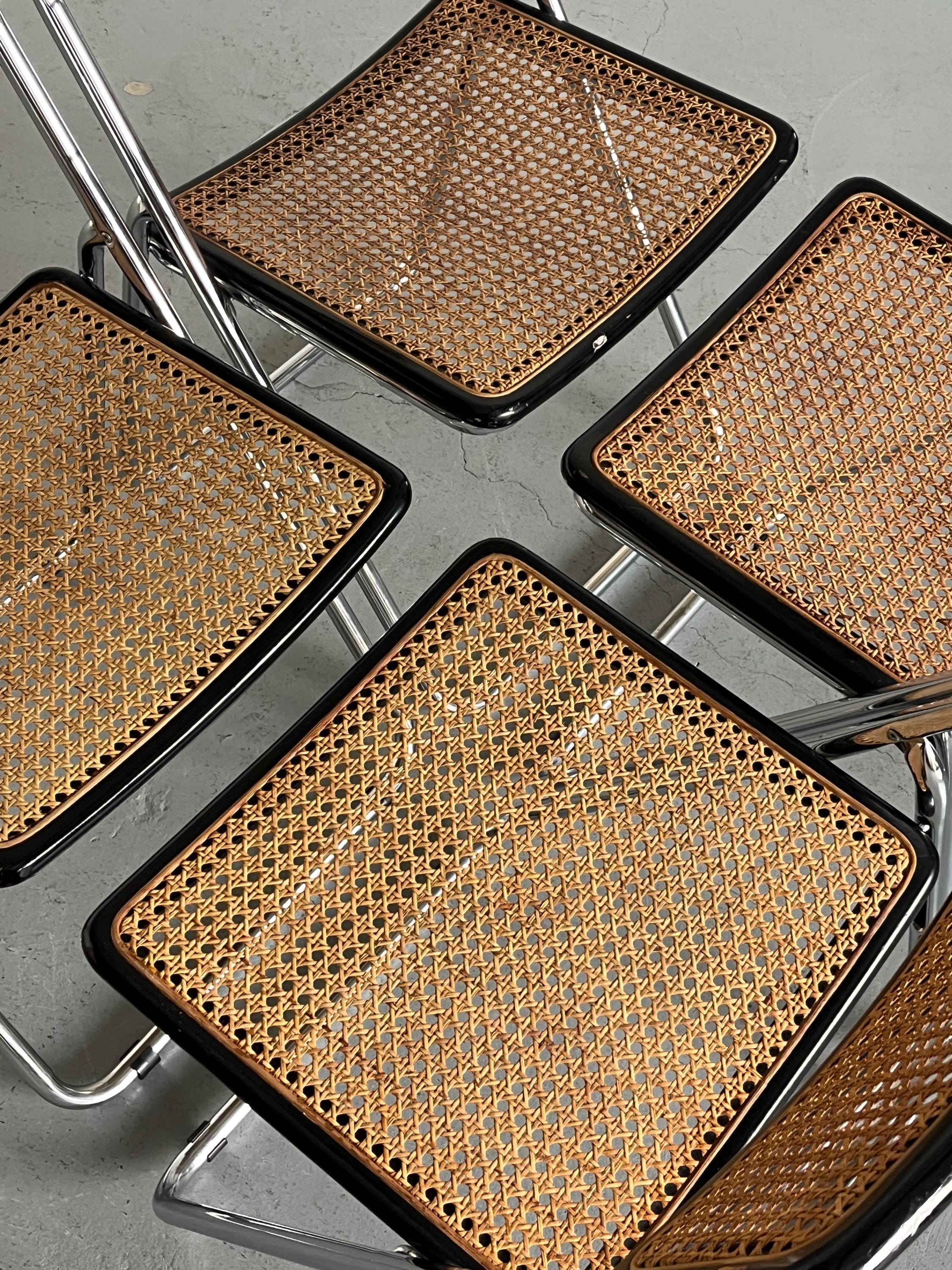Folding Chrome and Cane Chairs