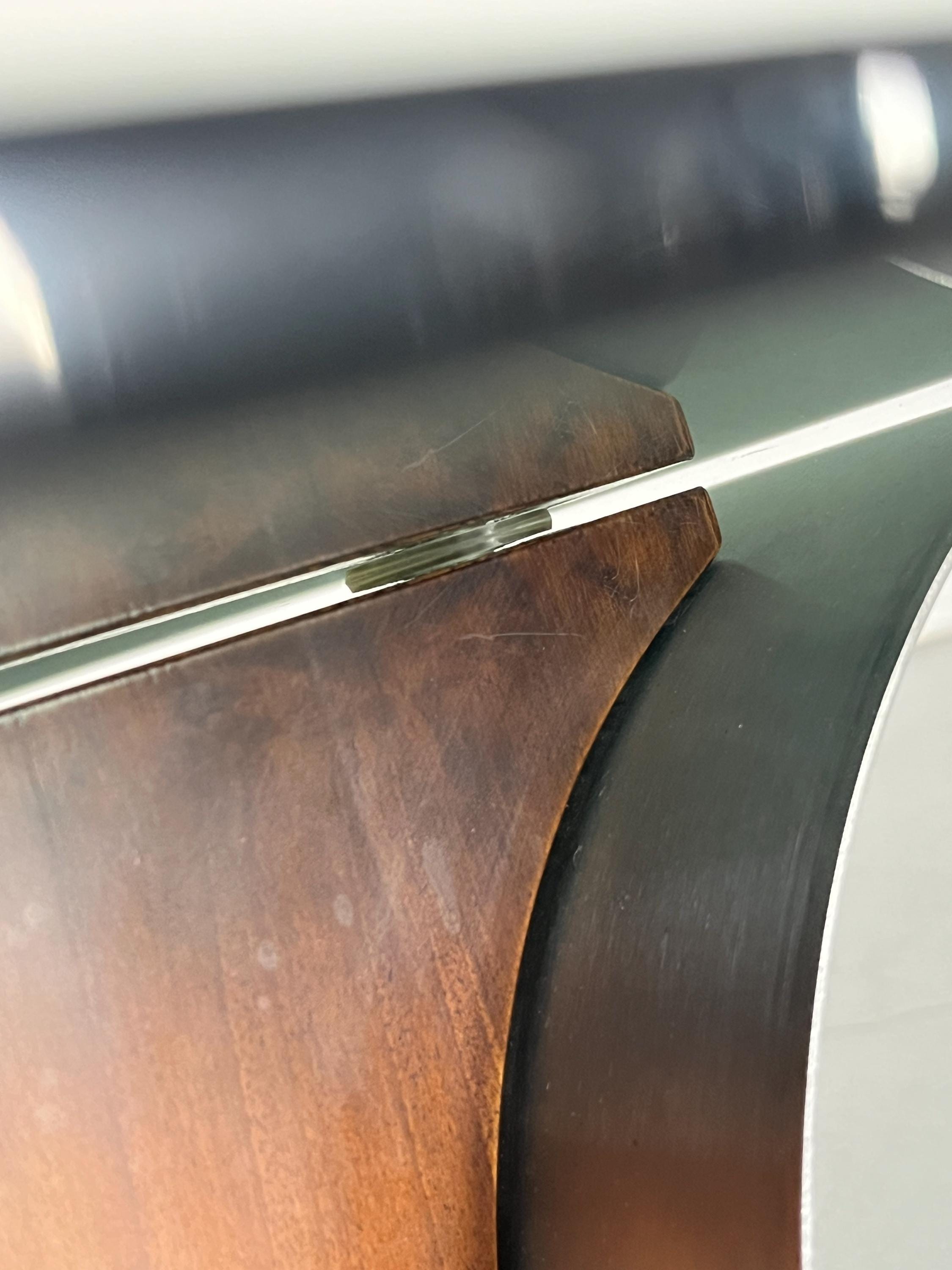 Brutalist Stainless Steel Coffee Table Attributed to François Monnet