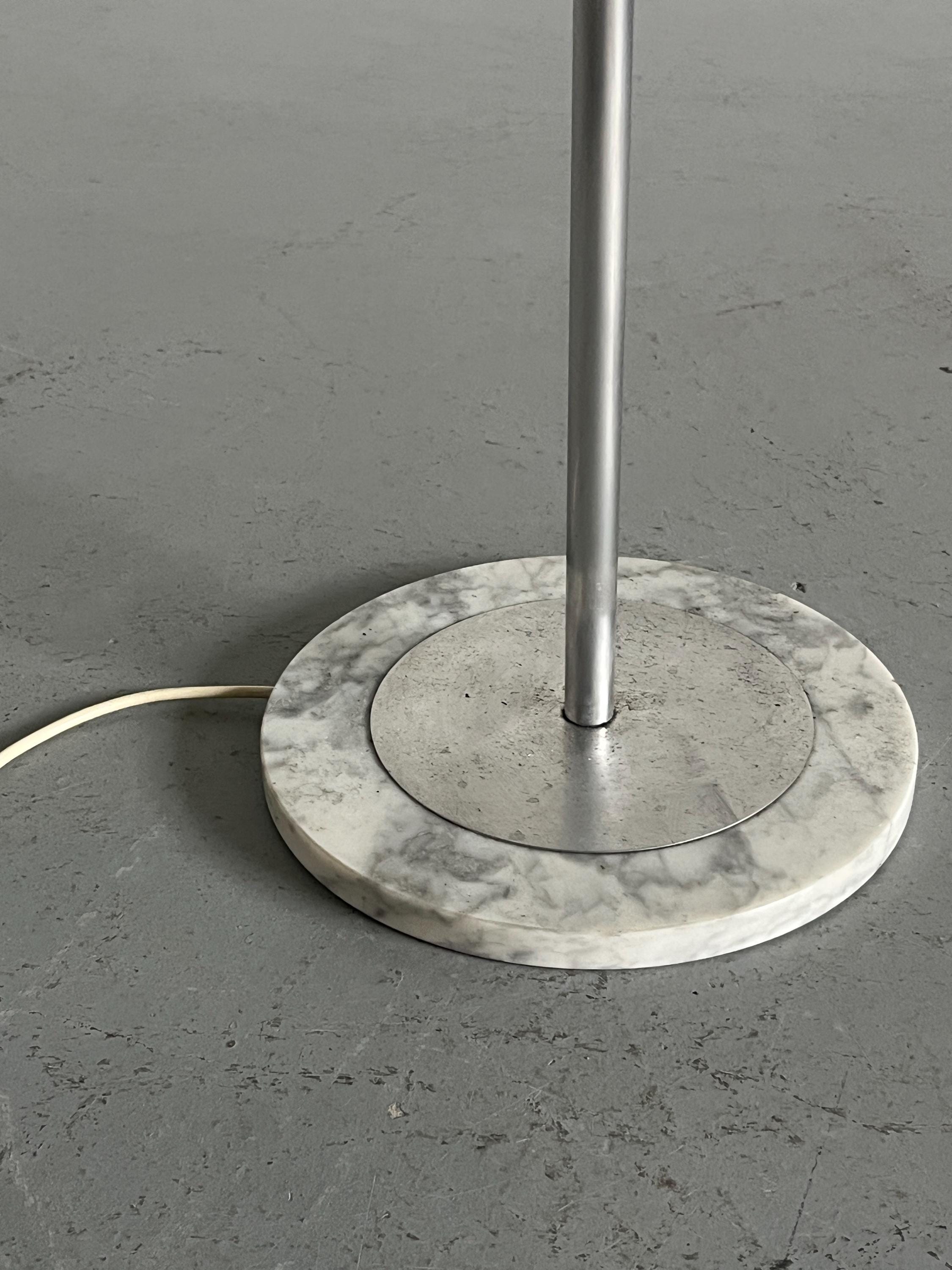 Modernist Italian Space Age Floor Lamp in Chrome and Marble