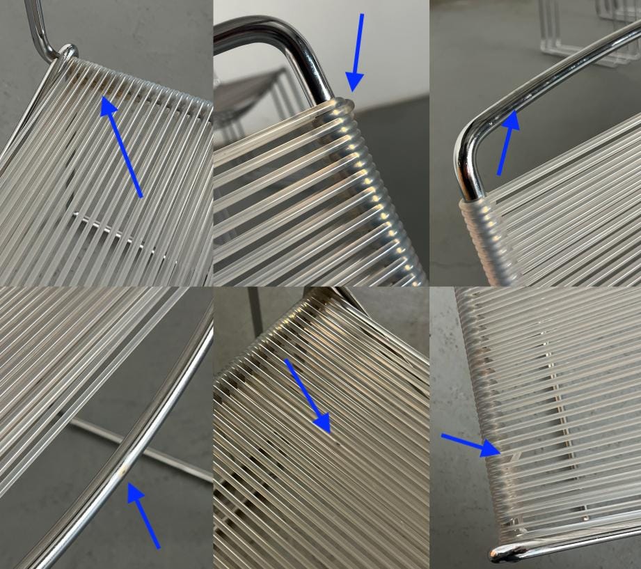 ‘Spaghetti’ Stackable Dining Chair in the Style of Giandomenico Belotti
