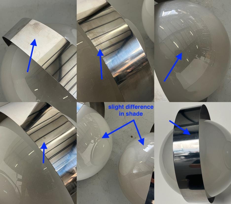 Wall Lamps in the Style of Sergio Mazza in White Glass and Chrome