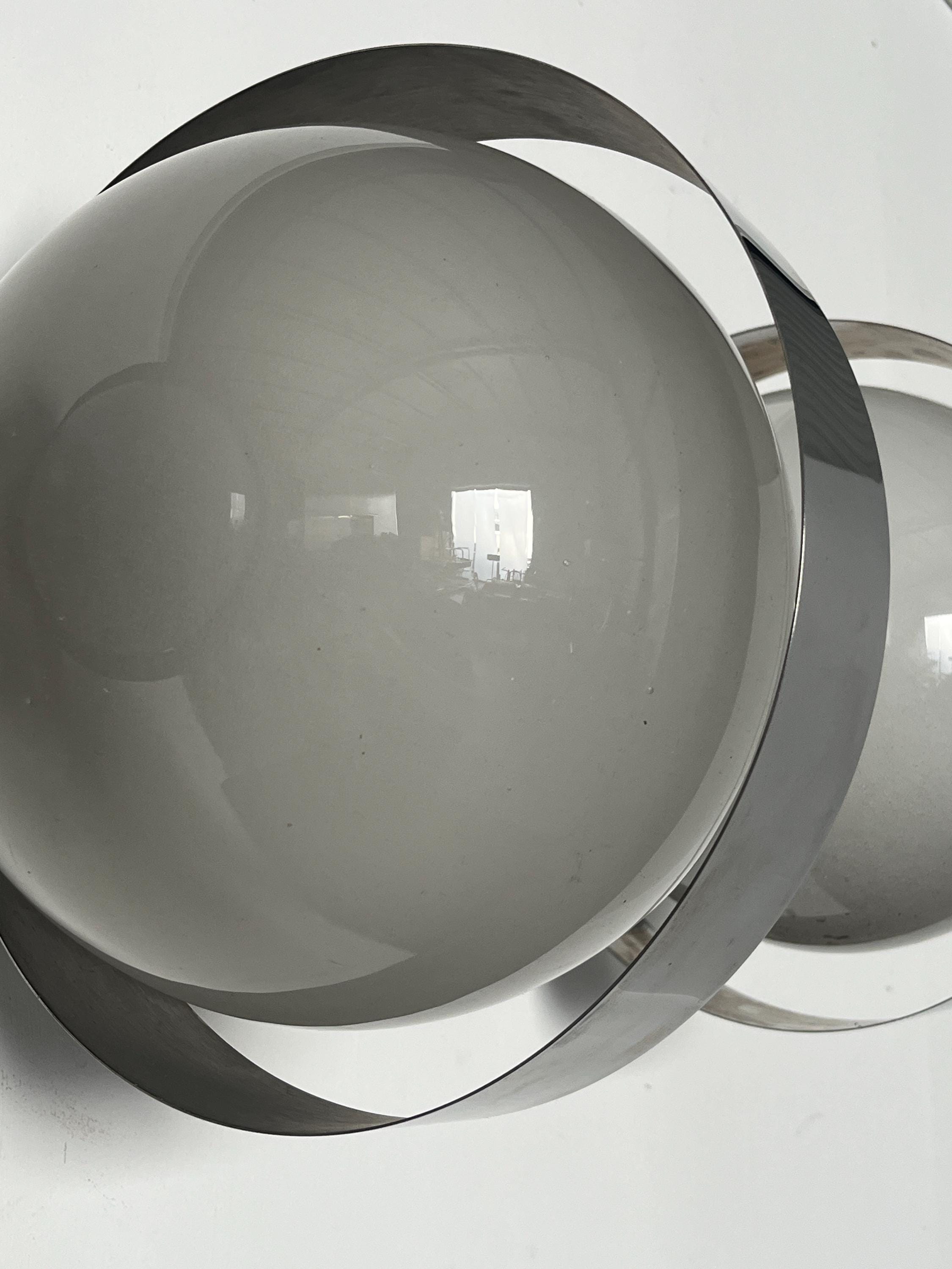 Wall Lamps in the Style of Sergio Mazza in White Glass and Chrome