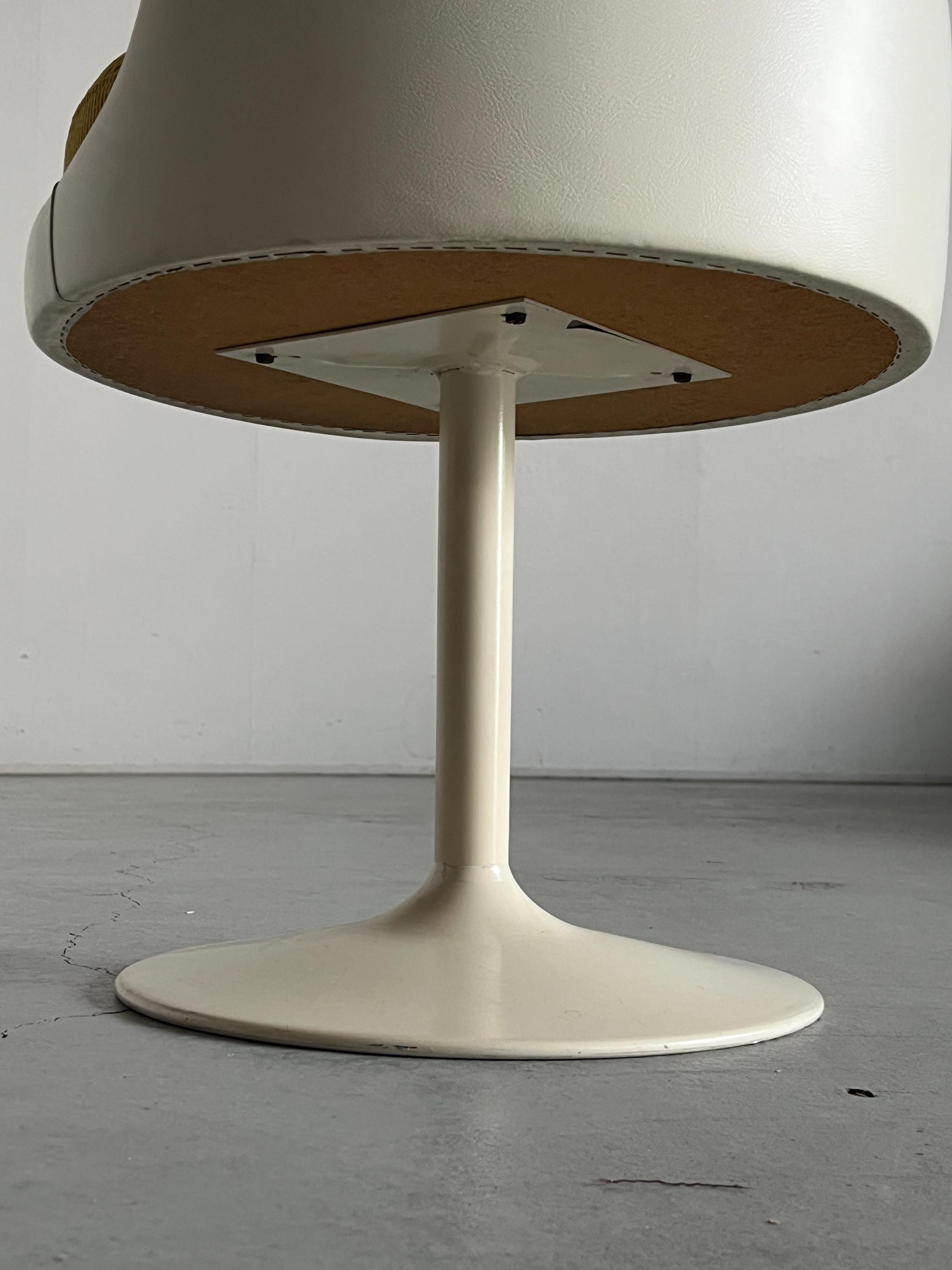 Space Age Tulip Chair in Yellow Corduroy