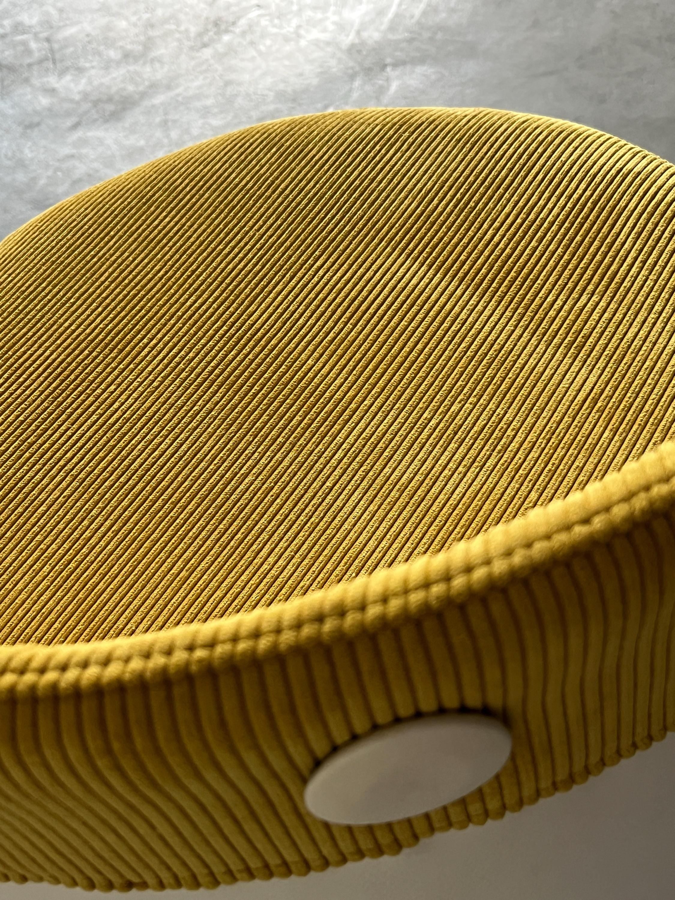 Space Age Tulip Chair in Yellow Corduroy