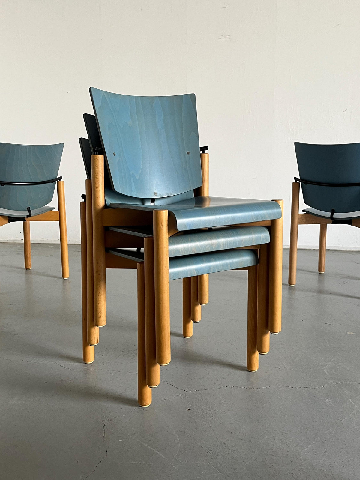 Postmodern ‘Model 2400’ Stackable Chairs by Team AG Form for Kusch & Co