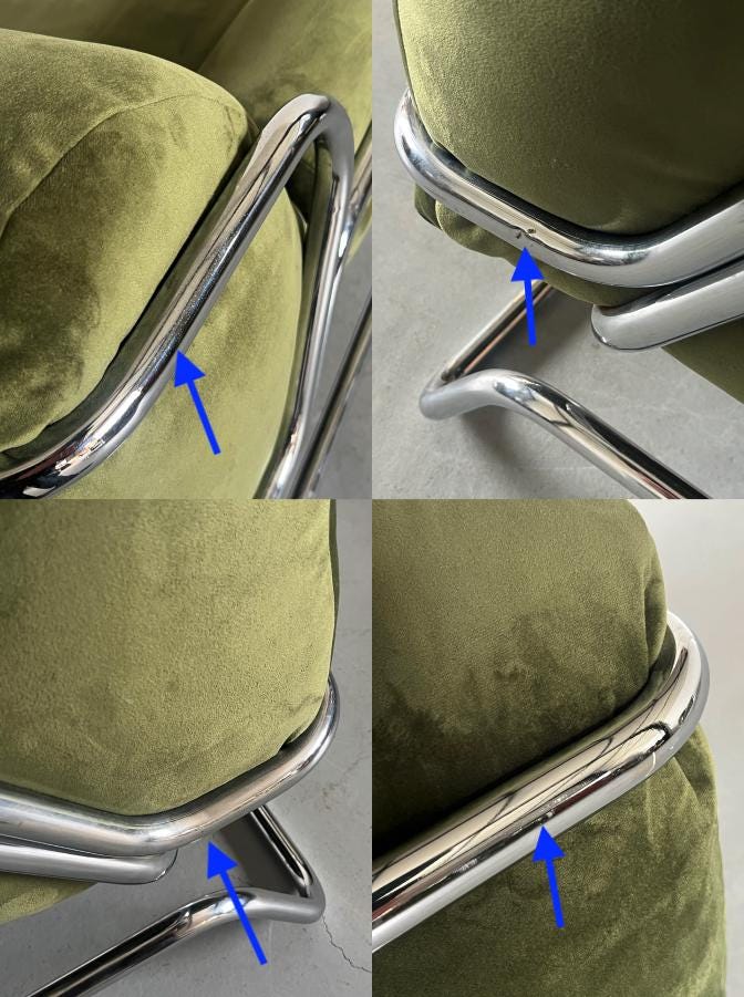 Bauhaus Design Lounge Chairs in Green Velvet