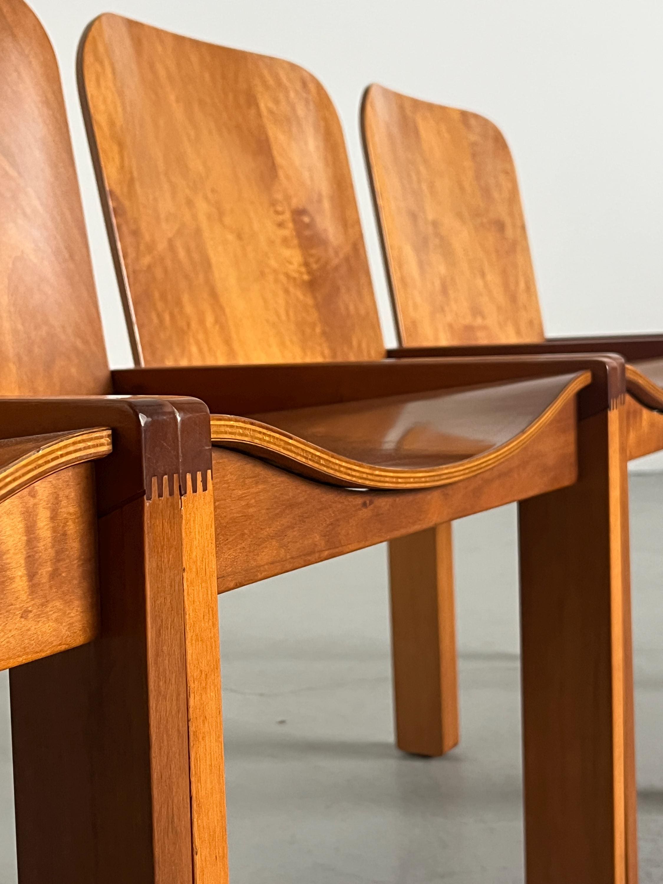 Italian Mid-Century Modern Plywood and Ash Dining Chairs