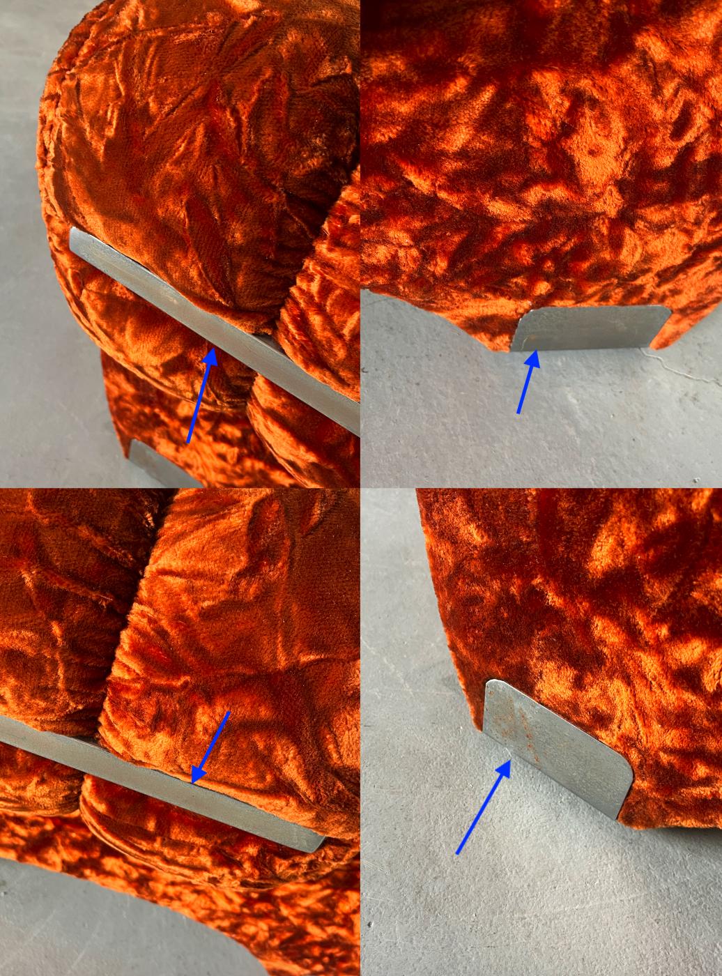 Sculptural Italian Armchairs in Vintage Velvet