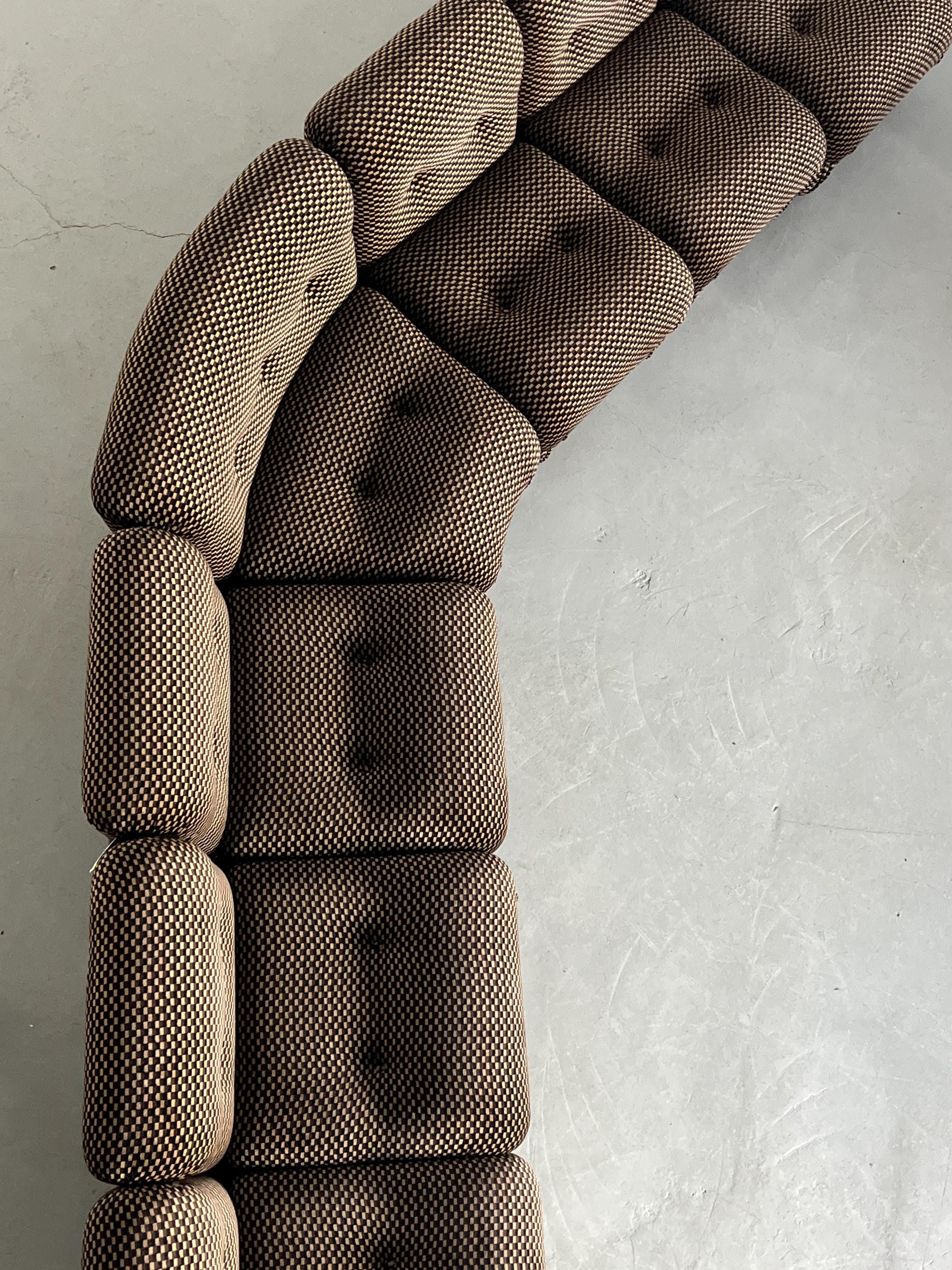 Italian Modular Seating Set in Checkered Upholstery