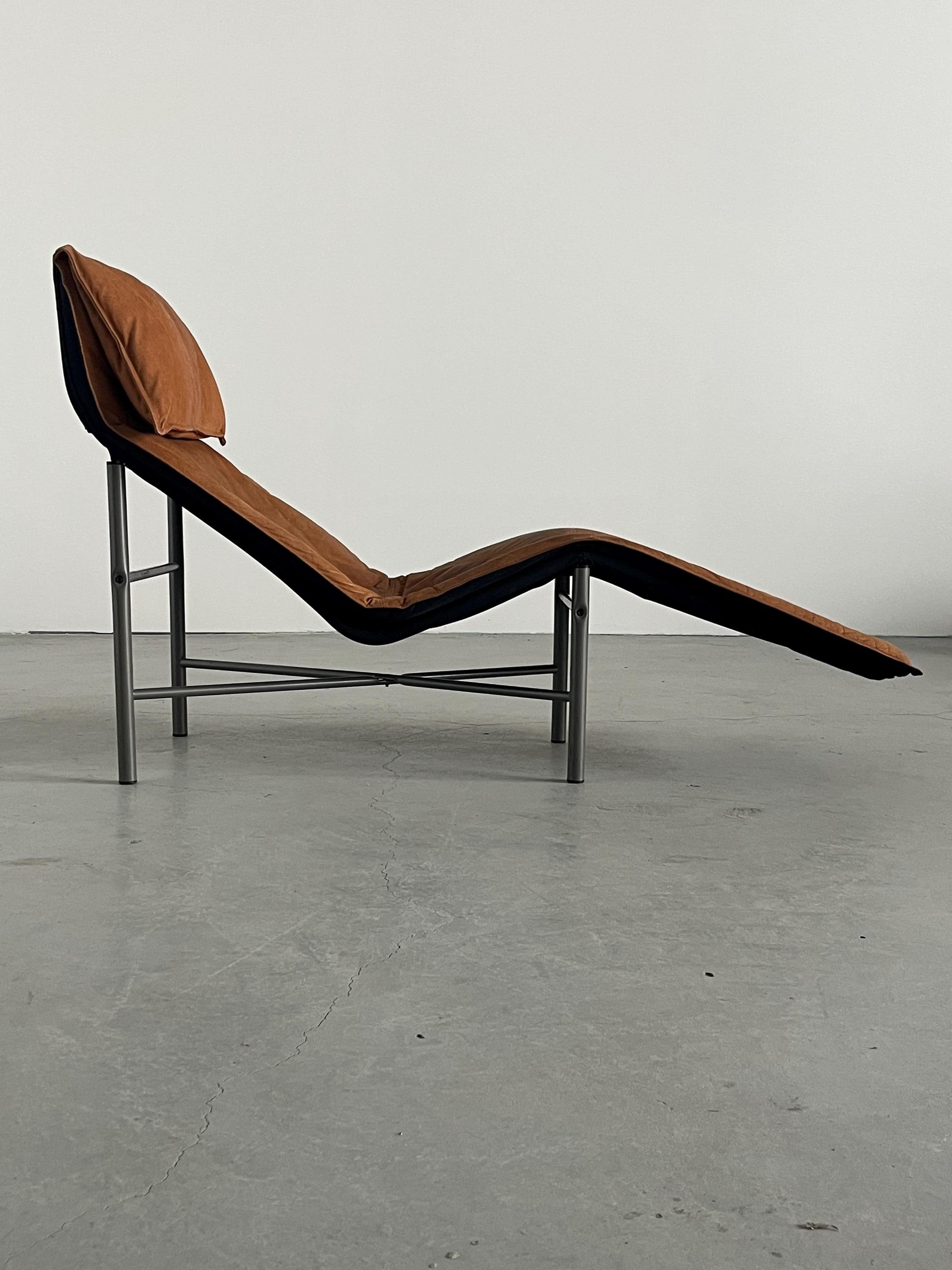 Chaise Longue Cognac Leather by Tord Bjorklund for Ikea
