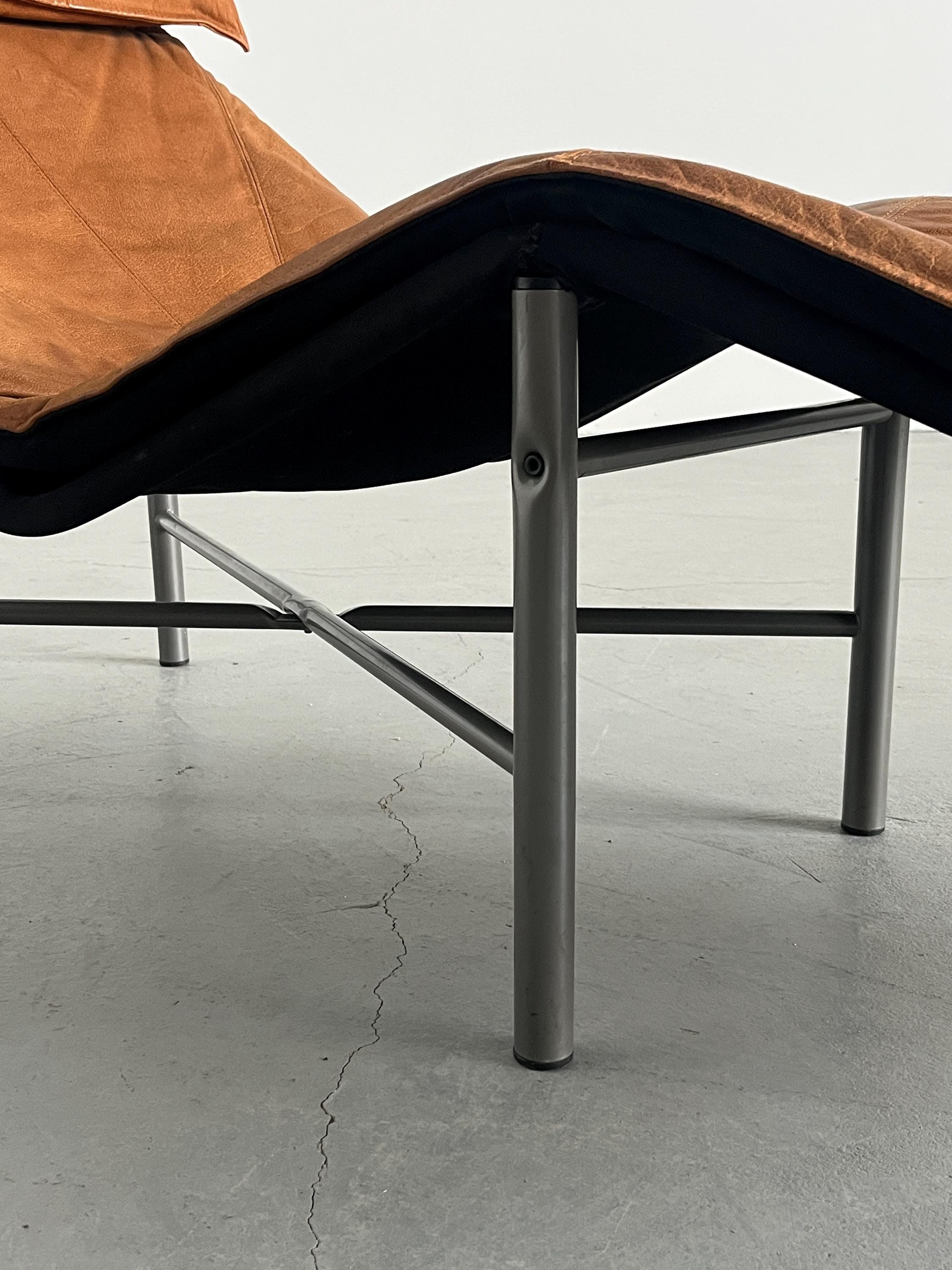 Chaise Longue Cognac Leather by Tord Bjorklund for Ikea