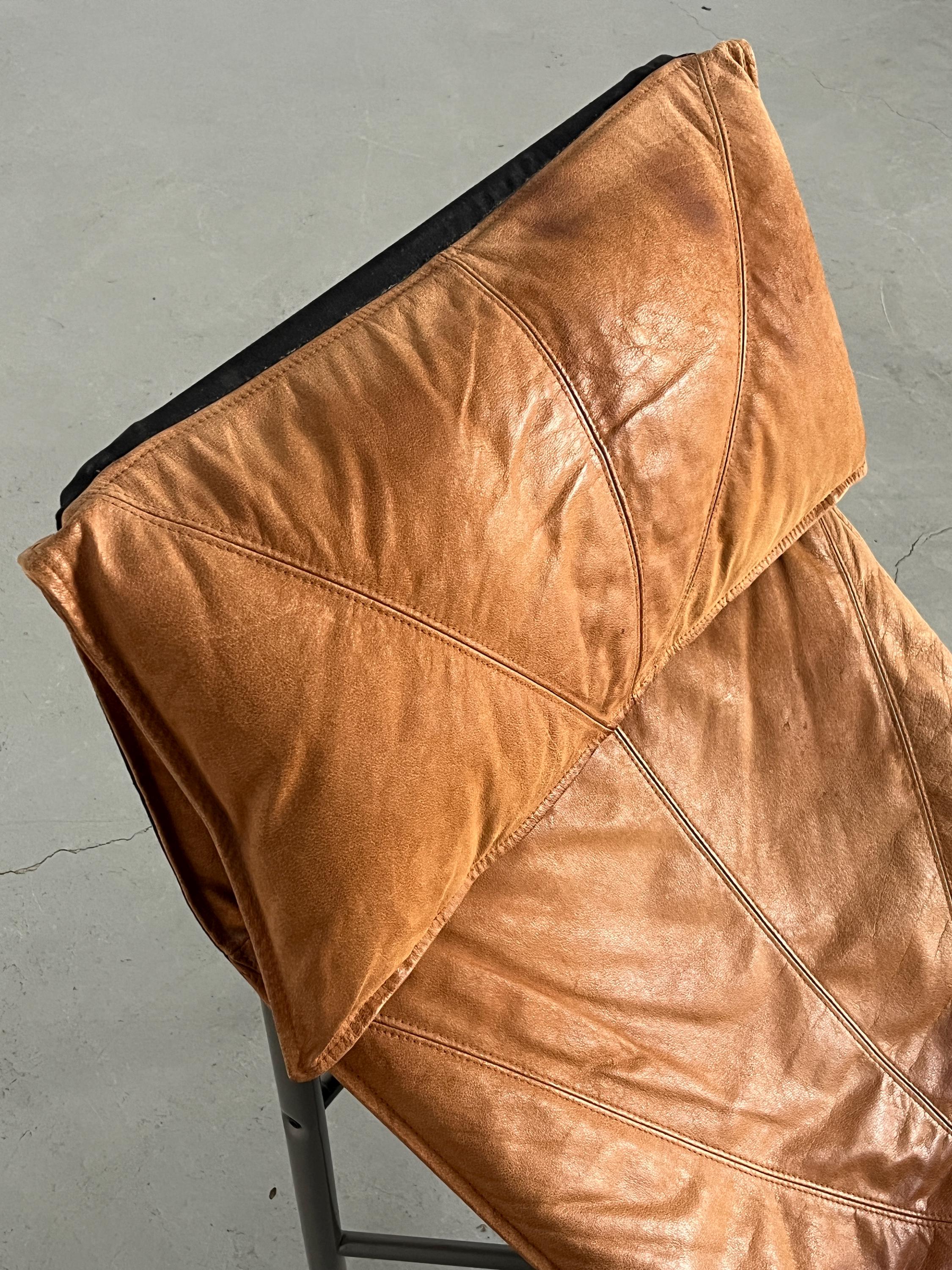 Chaise Longue Cognac Leather by Tord Bjorklund for Ikea