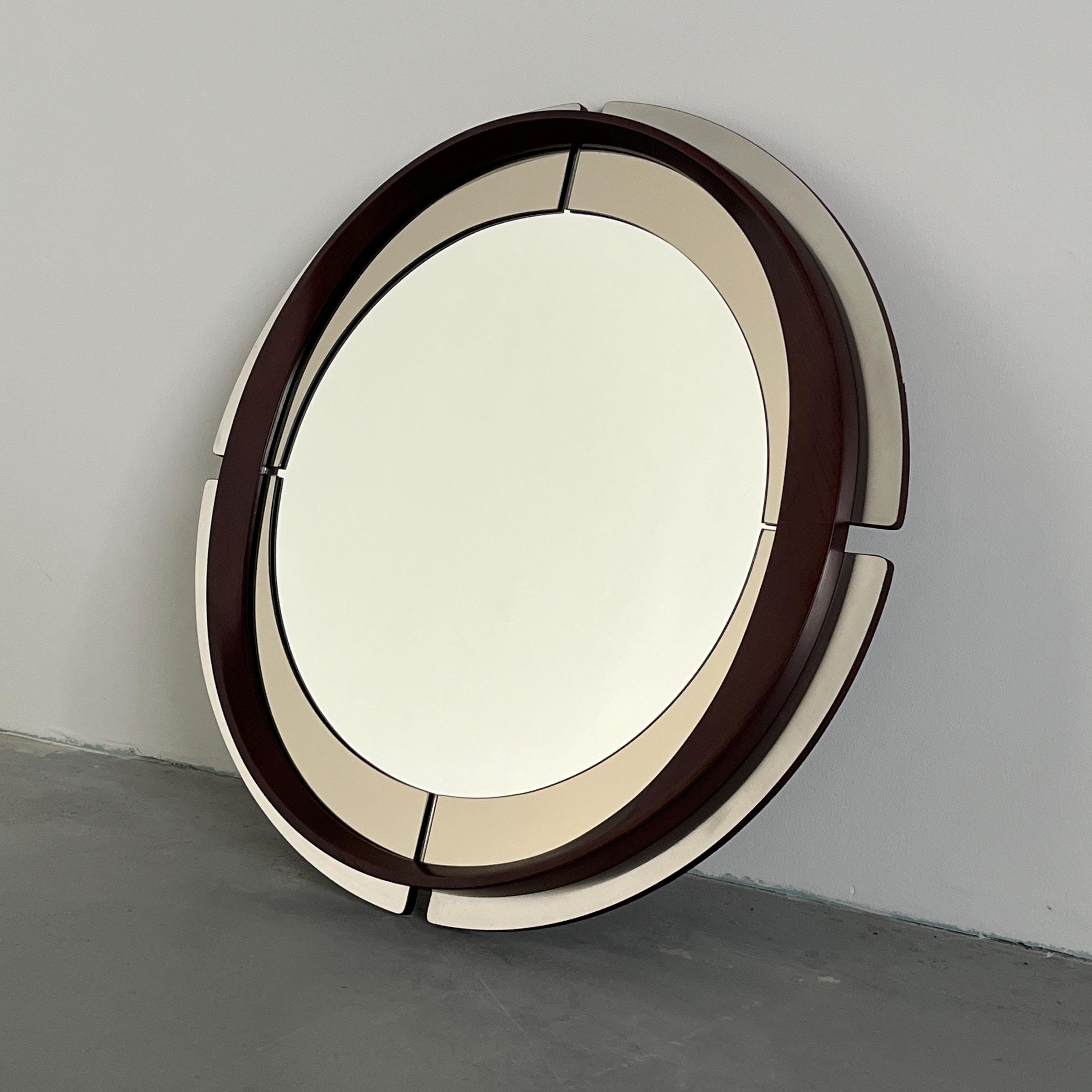 Mid-Century Modern Wall-Mounted Circular Mirror