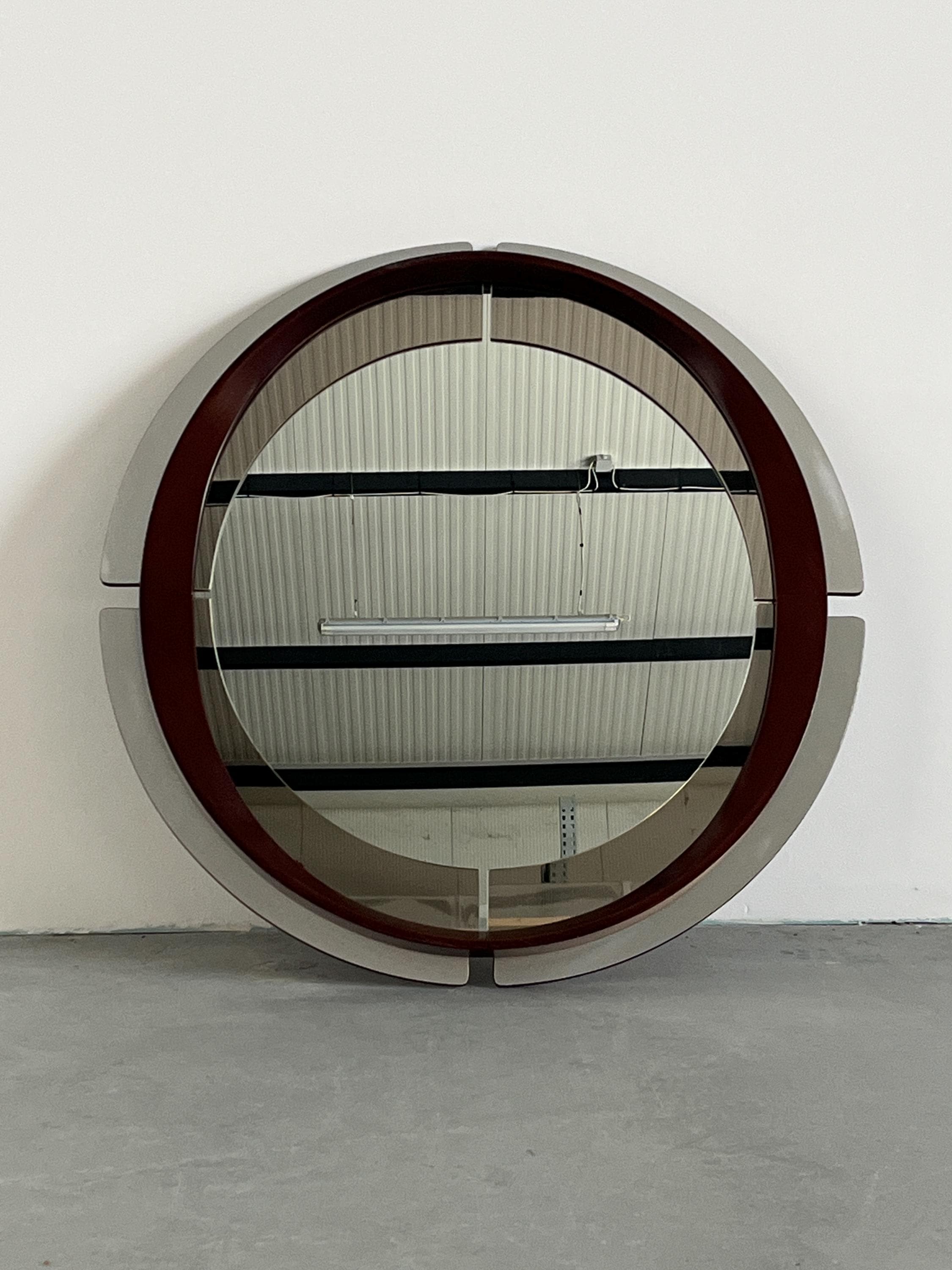 Mid-Century Modern Wall-Mounted Circular Mirror