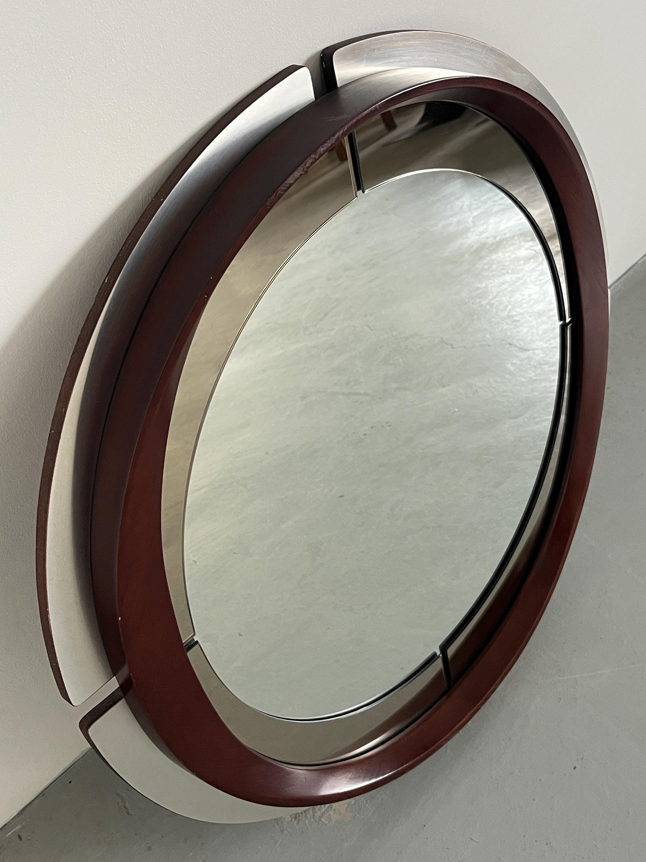 Mid-Century Modern Wall-Mounted Circular Mirror