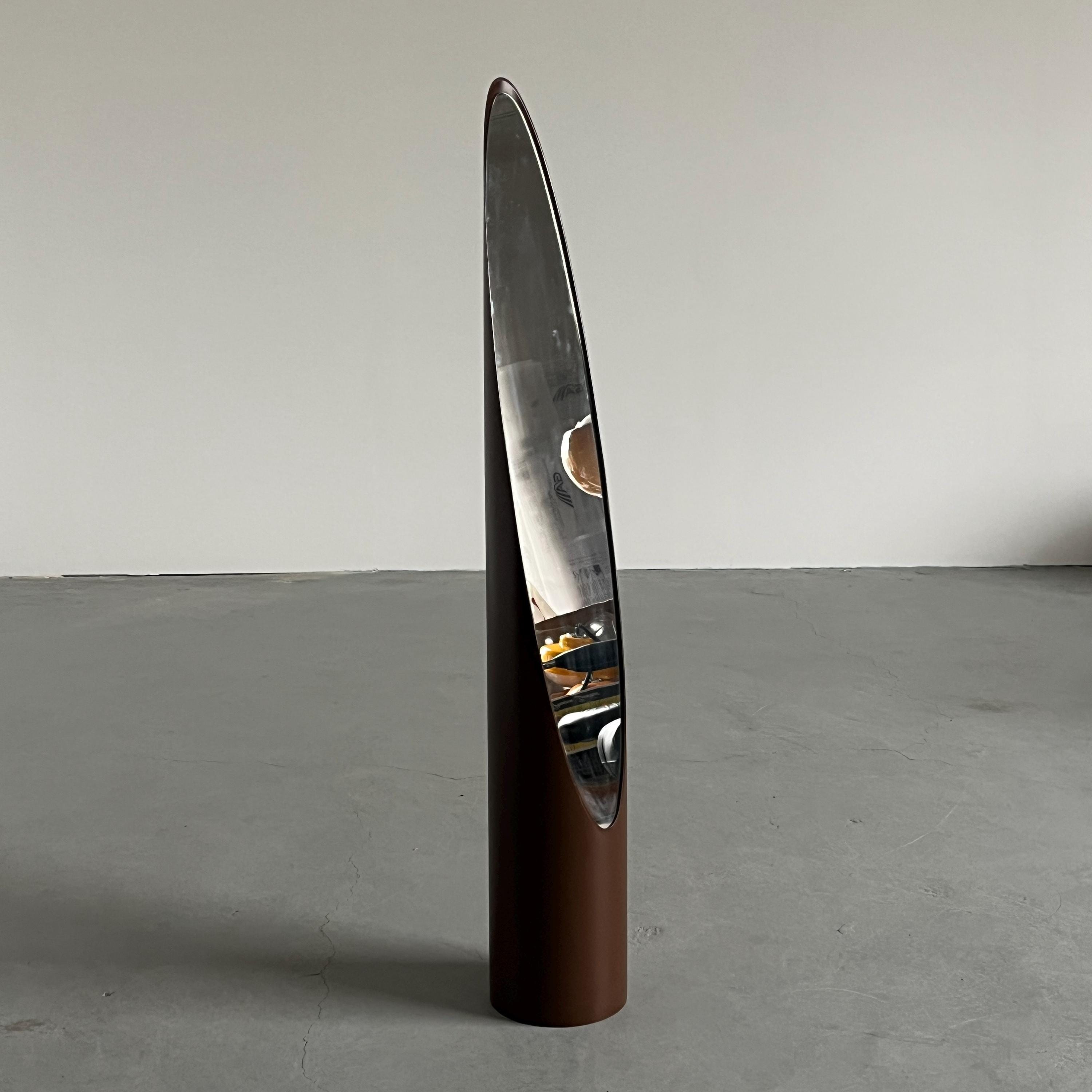 'Unghia' or Lipstick Mirror by Rodolfo Bonetto in Dark Brown Plastic
