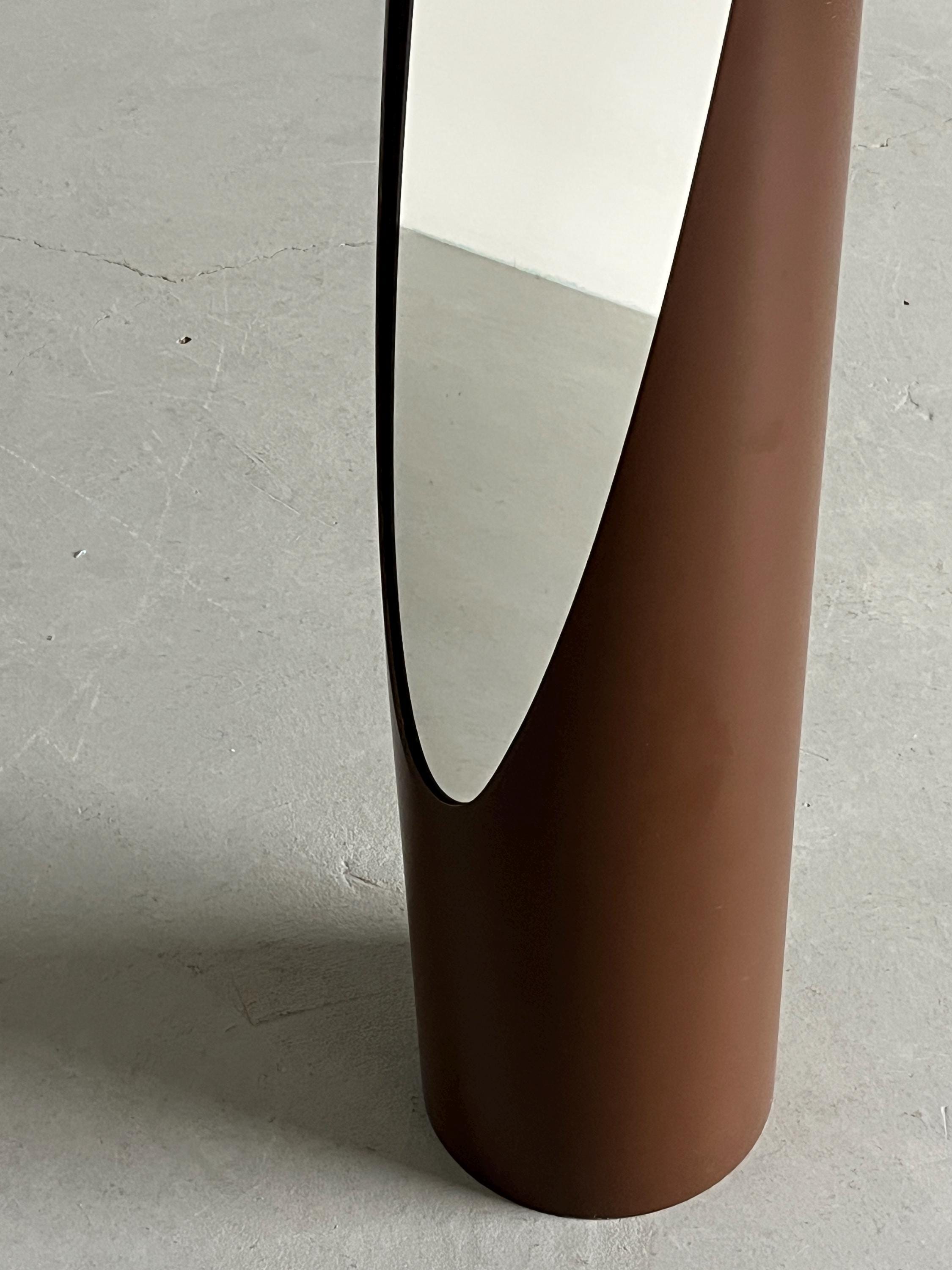 'Unghia' or Lipstick Mirror by Rodolfo Bonetto in Dark Brown Plastic