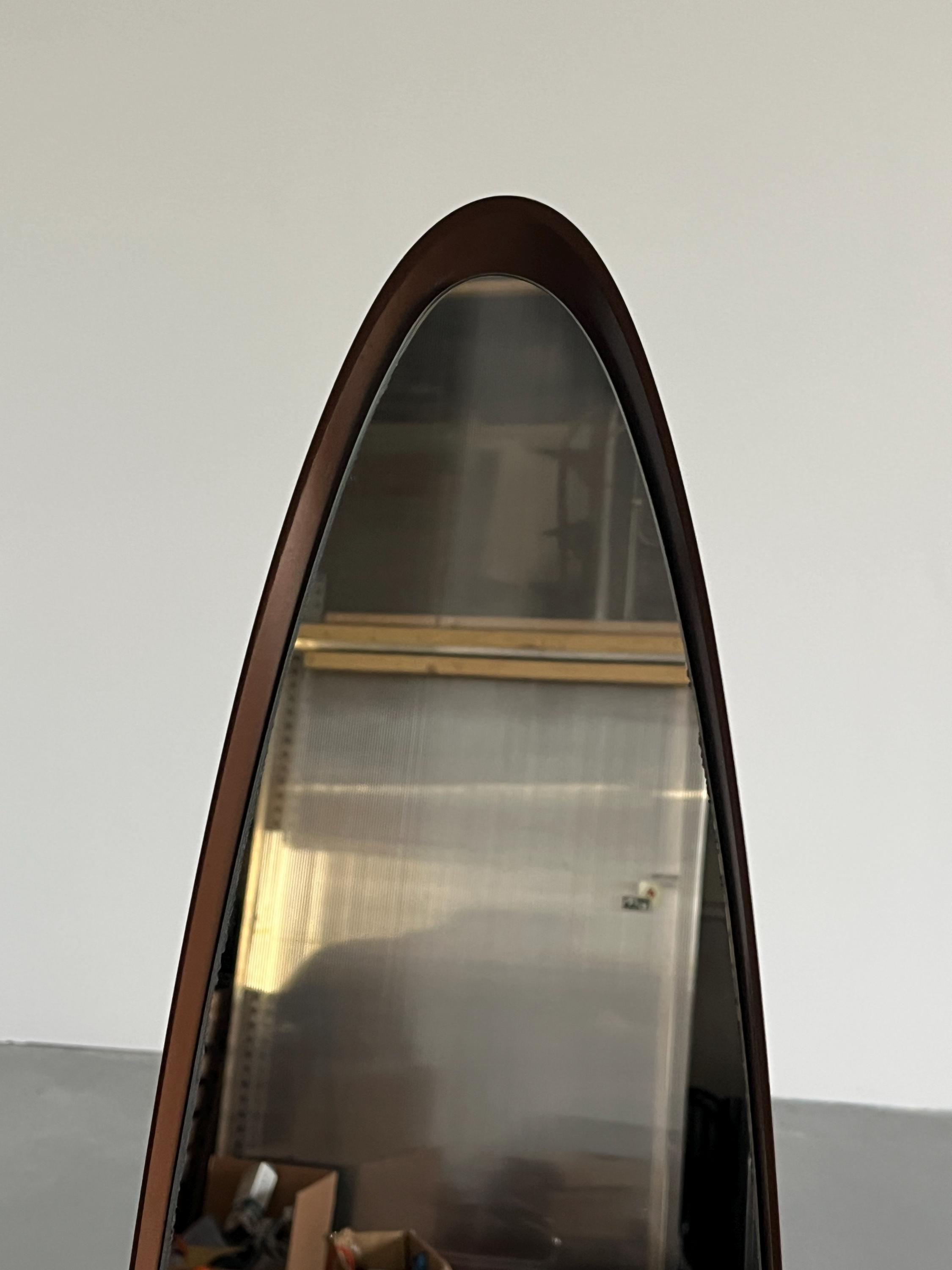 'Unghia' or Lipstick Mirror by Rodolfo Bonetto in Dark Brown Plastic