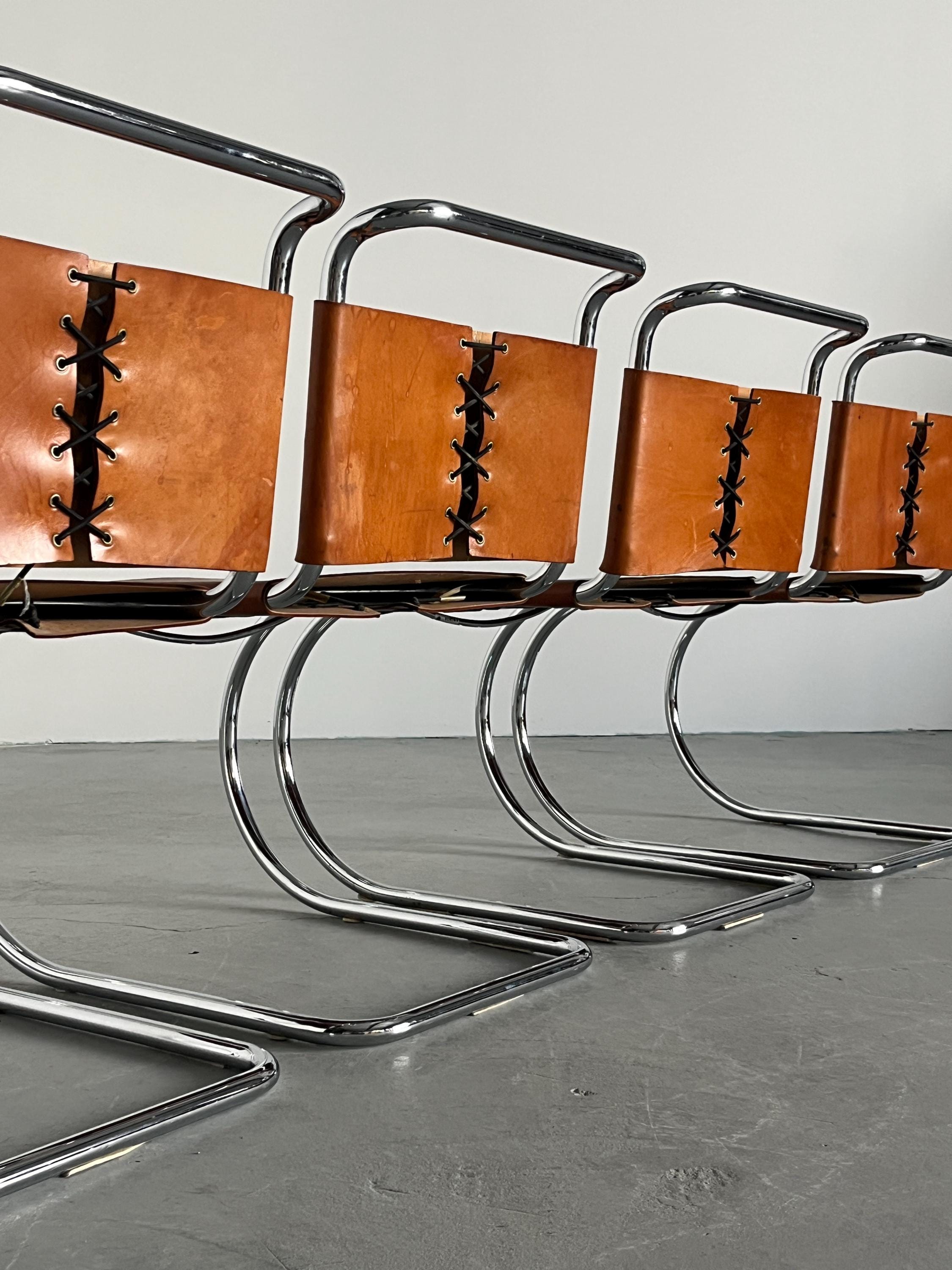 Early Original Mies van der Rohe ‘MR10’ Chairs by Bononia, Pre-1968