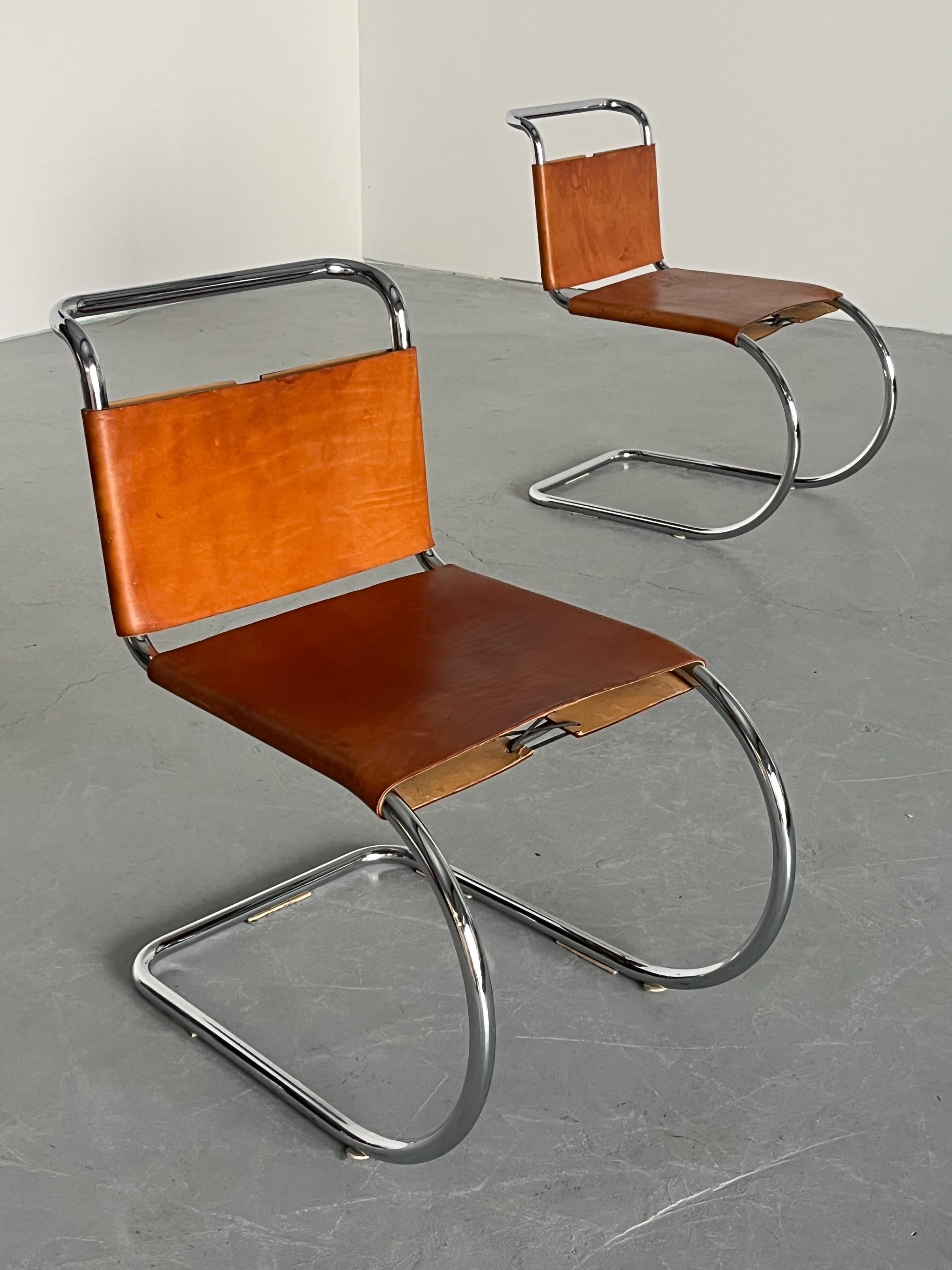 Early Original Mies van der Rohe ‘MR10’ Chairs by Bononia, Pre-1968