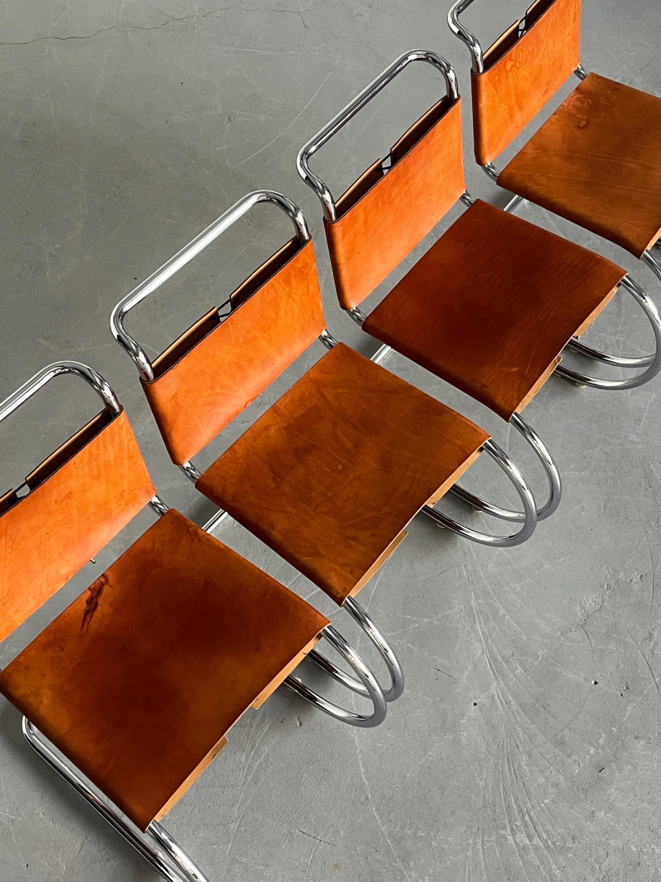 Early Original Mies van der Rohe ‘MR10’ Chairs by Bononia, Pre-1968