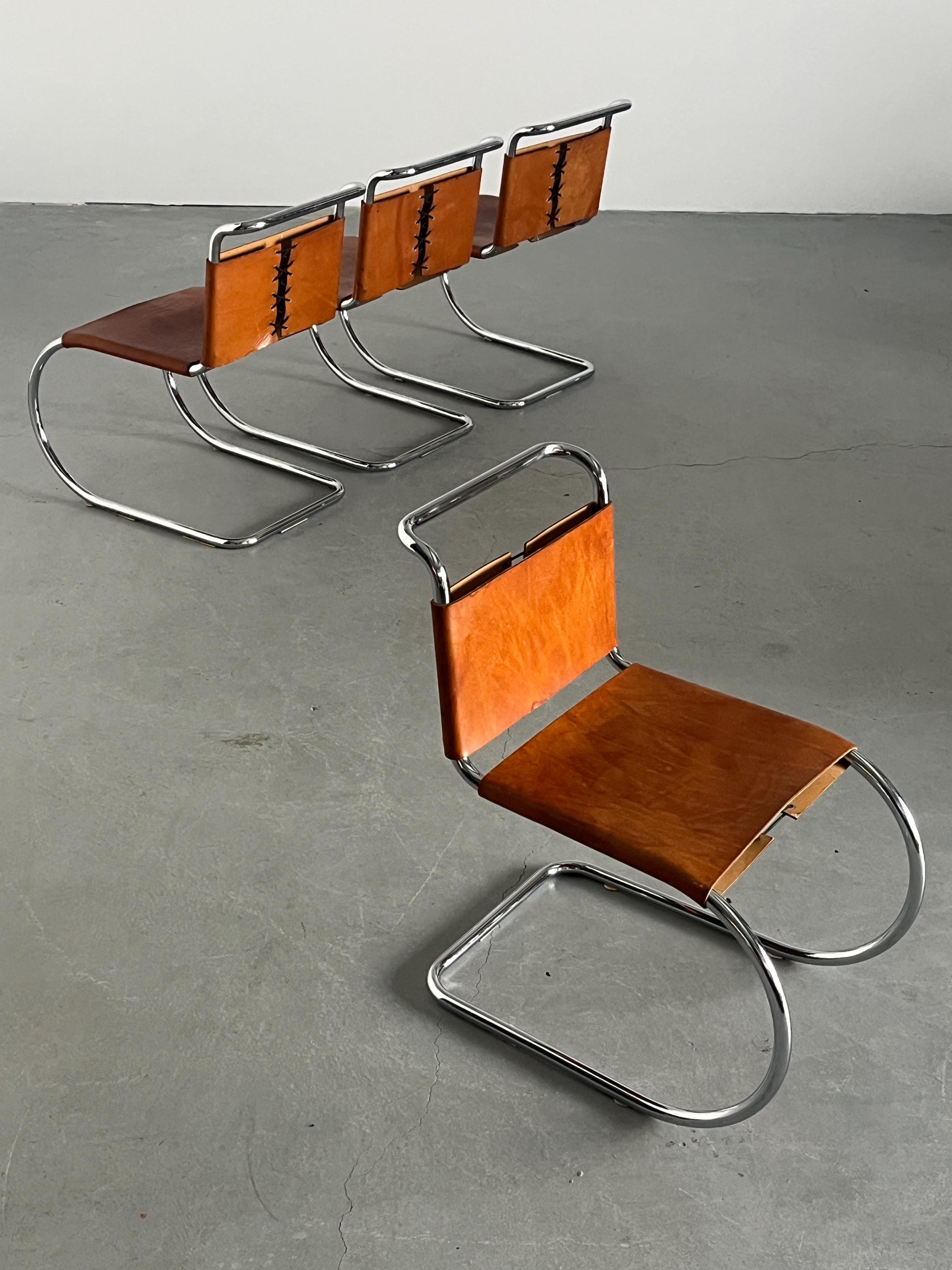 Early Original Mies van der Rohe ‘MR10’ Chairs by Bononia, Pre-1968