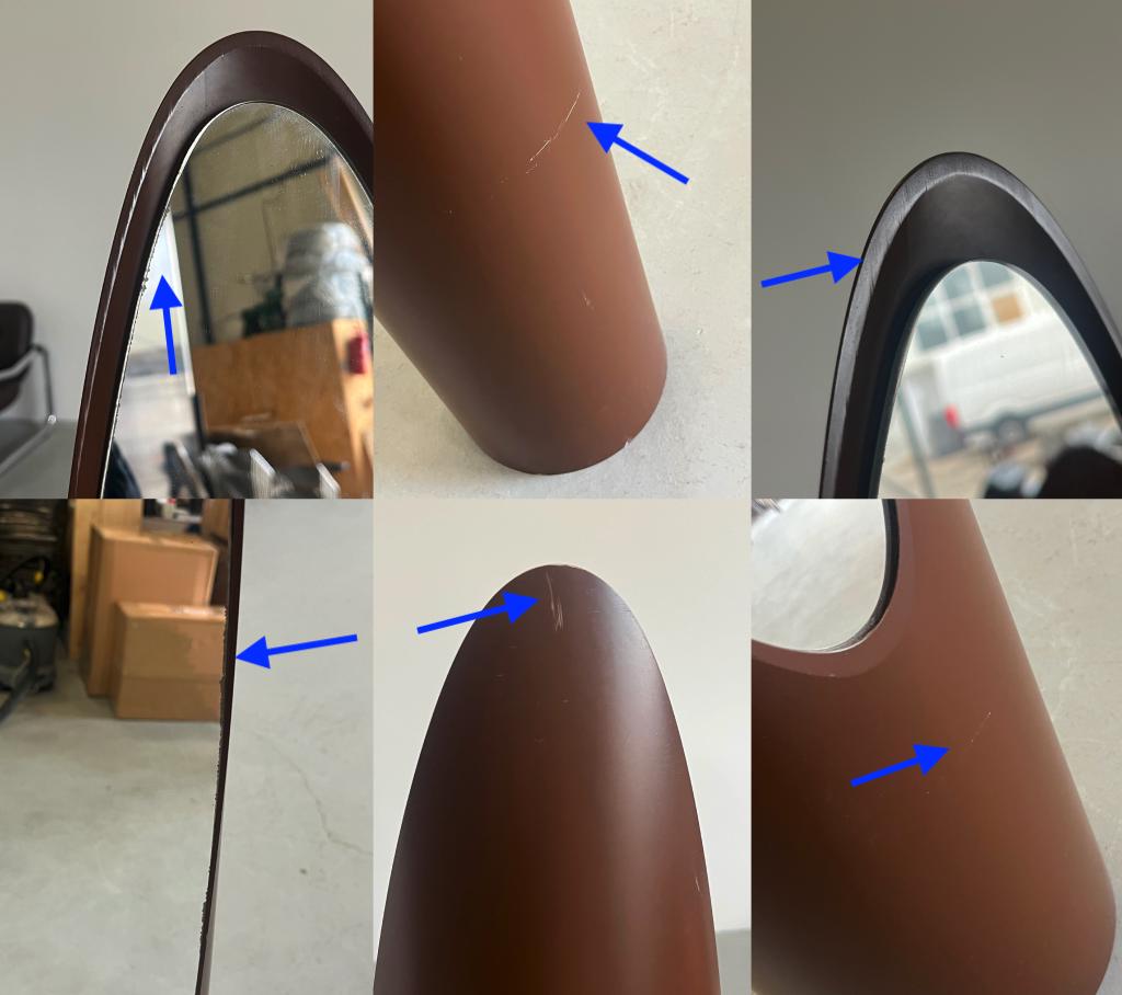 'Unghia' or Lipstick Mirror by Rodolfo Bonetto in Dark Brown Plastic