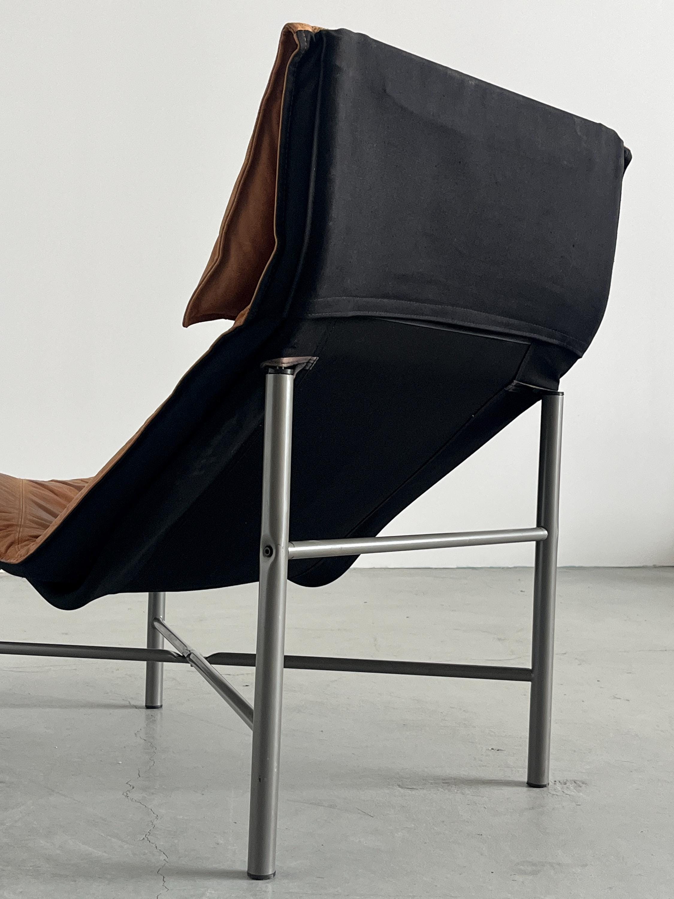 Chaise Longue Cognac Leather by Tord Bjorklund for Ikea