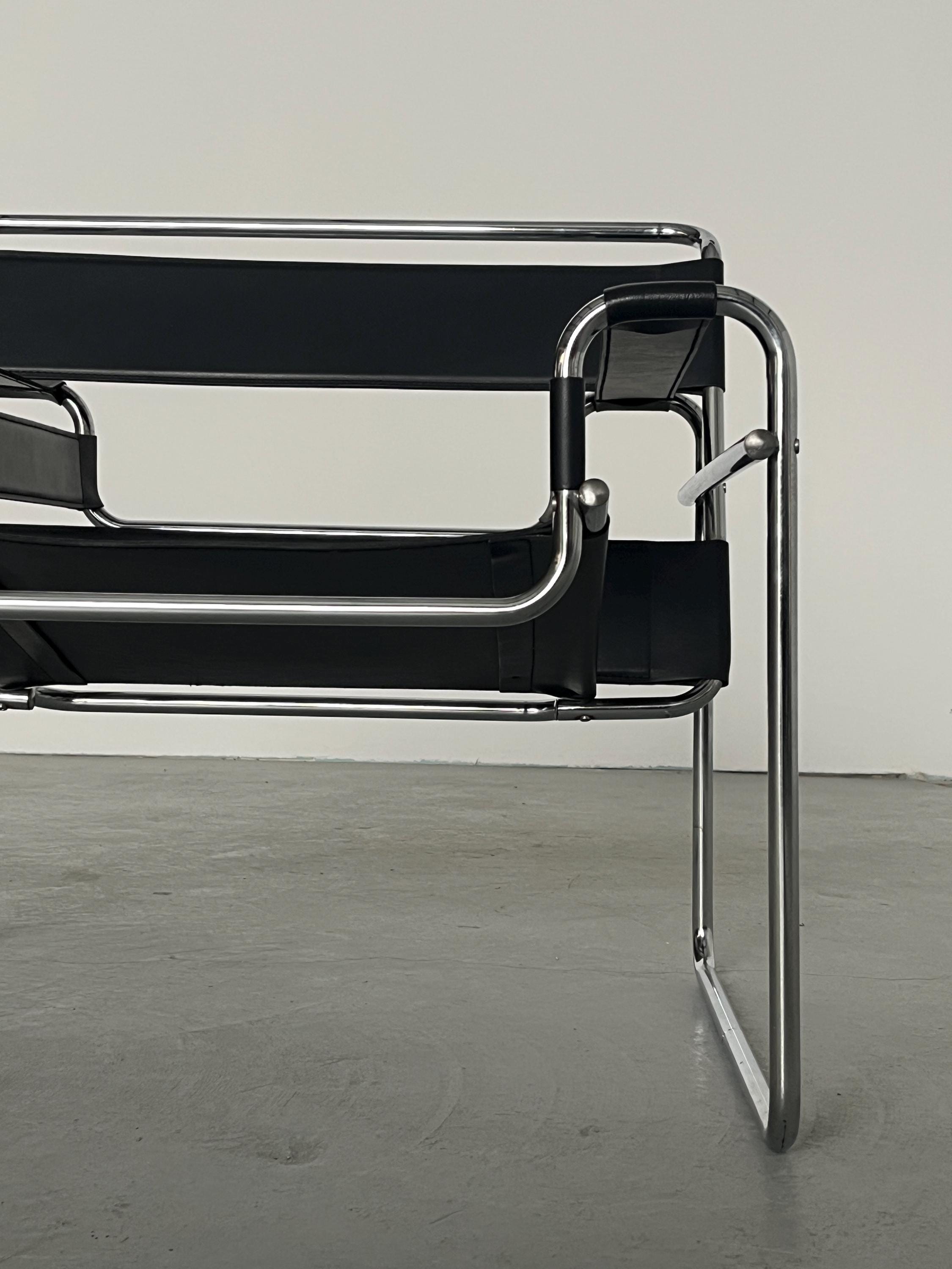 'Wassily' Armchair by Marcel Breuer, 1970s Vintage Replica