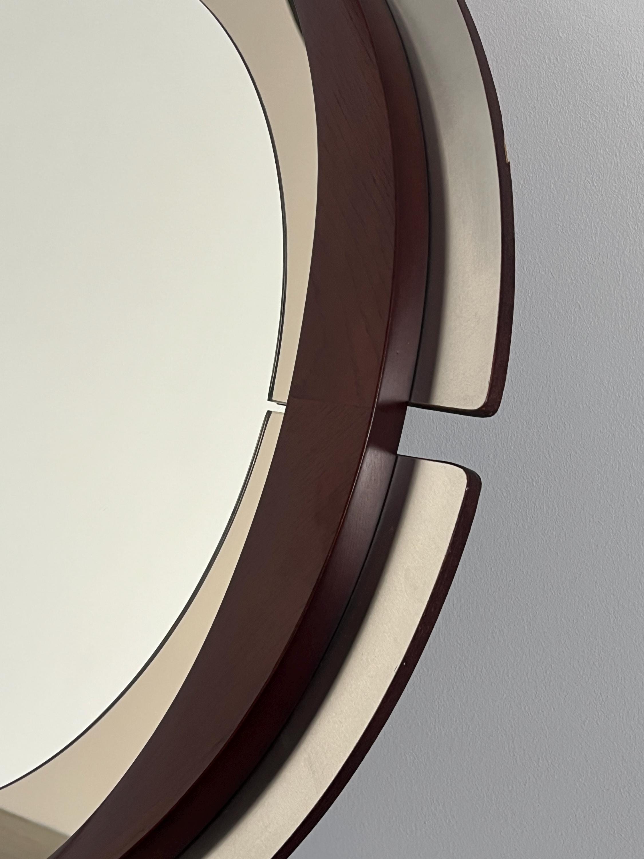 Mid-Century Modern Wall-Mounted Circular Mirror