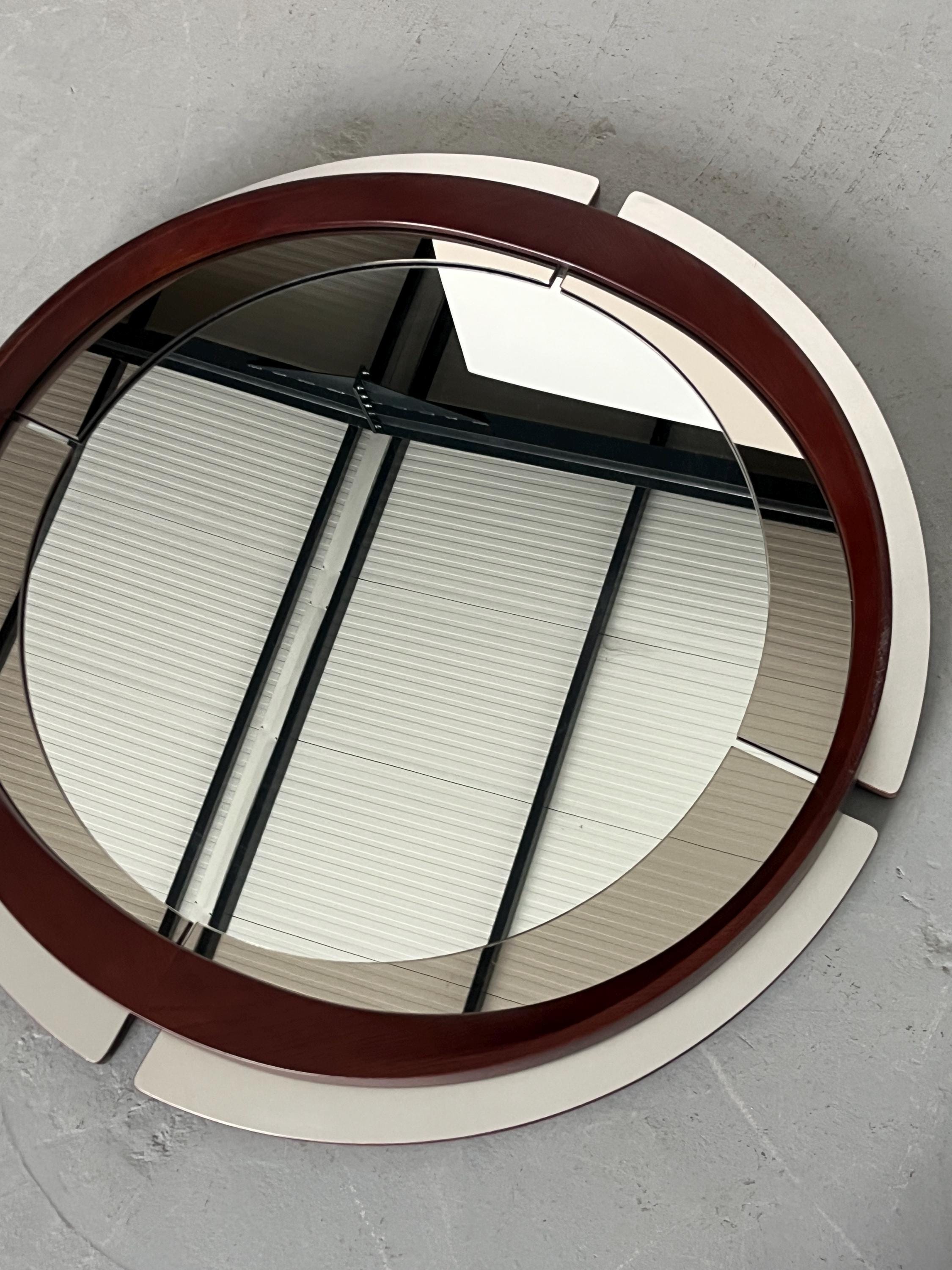 Mid-Century Modern Wall-Mounted Circular Mirror