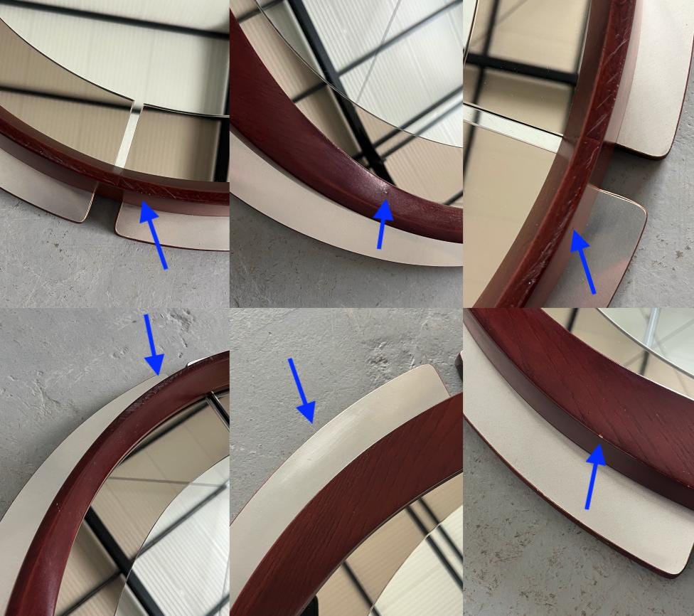 Mid-Century Modern Wall-Mounted Circular Mirror