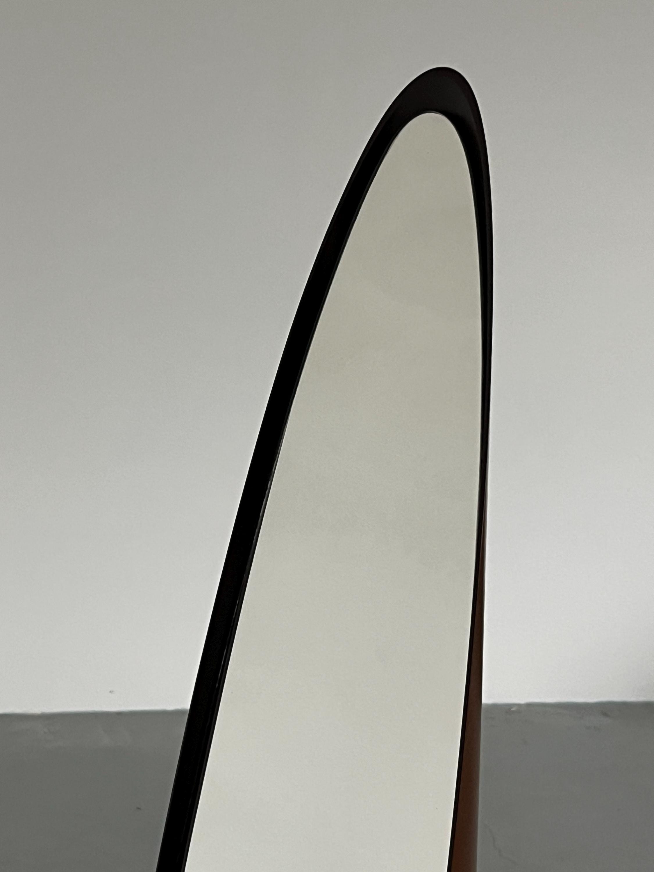 'Unghia' or Lipstick Mirror by Rodolfo Bonetto in Dark Brown Plastic